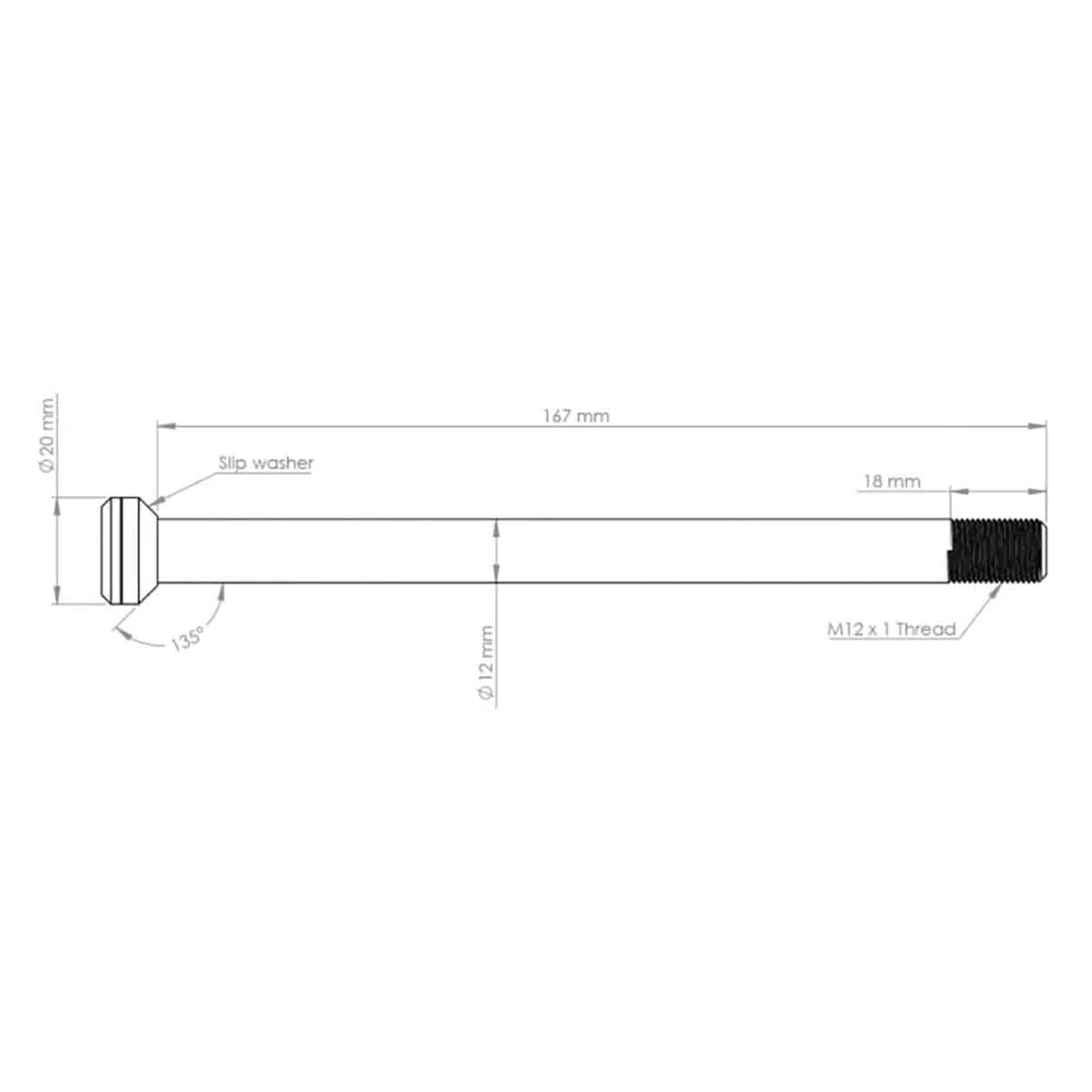 Axe de Roue Arrière BURGTEC 171mm pour Cadres Transition Argent - Image 2