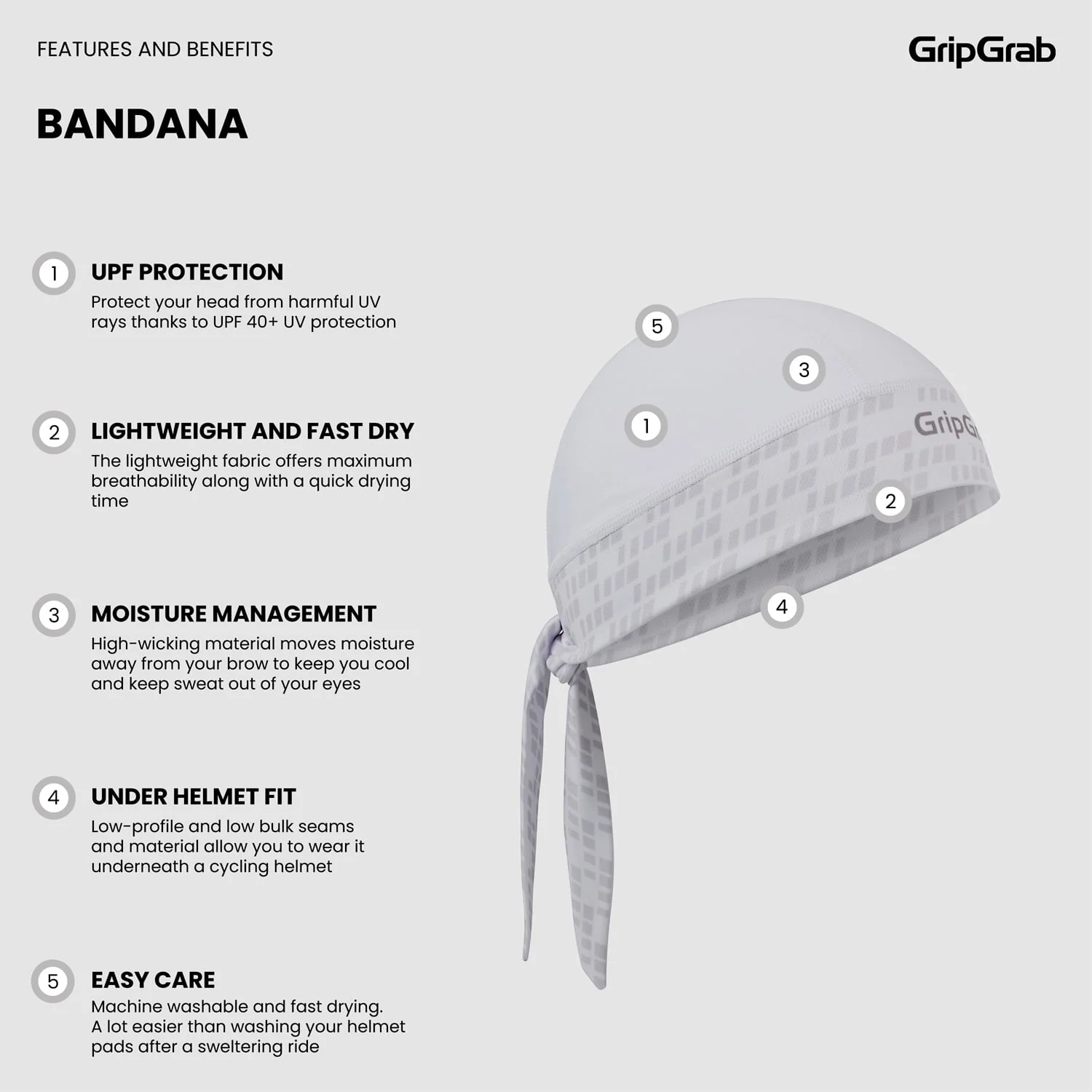 Bandana GRIPGRAB Blanc - Image 5