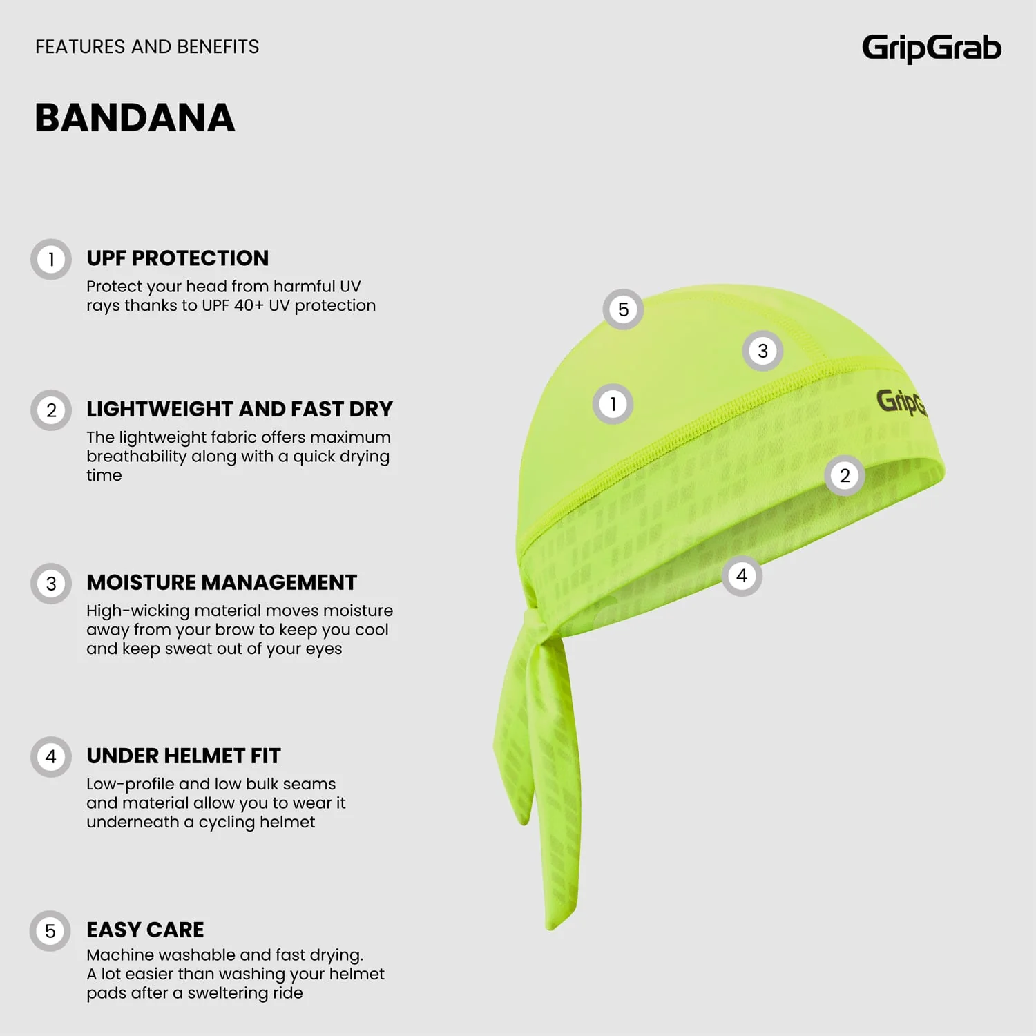 Bandana GRIPGRAB Jaune - Image 5