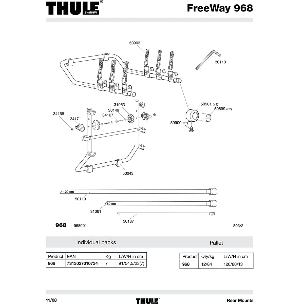 Bande Caoutchouc d'Attache-Cadre THULE pour Porte-Vélos XPRESS FREEWAY CLIPON 31020 - Image 3