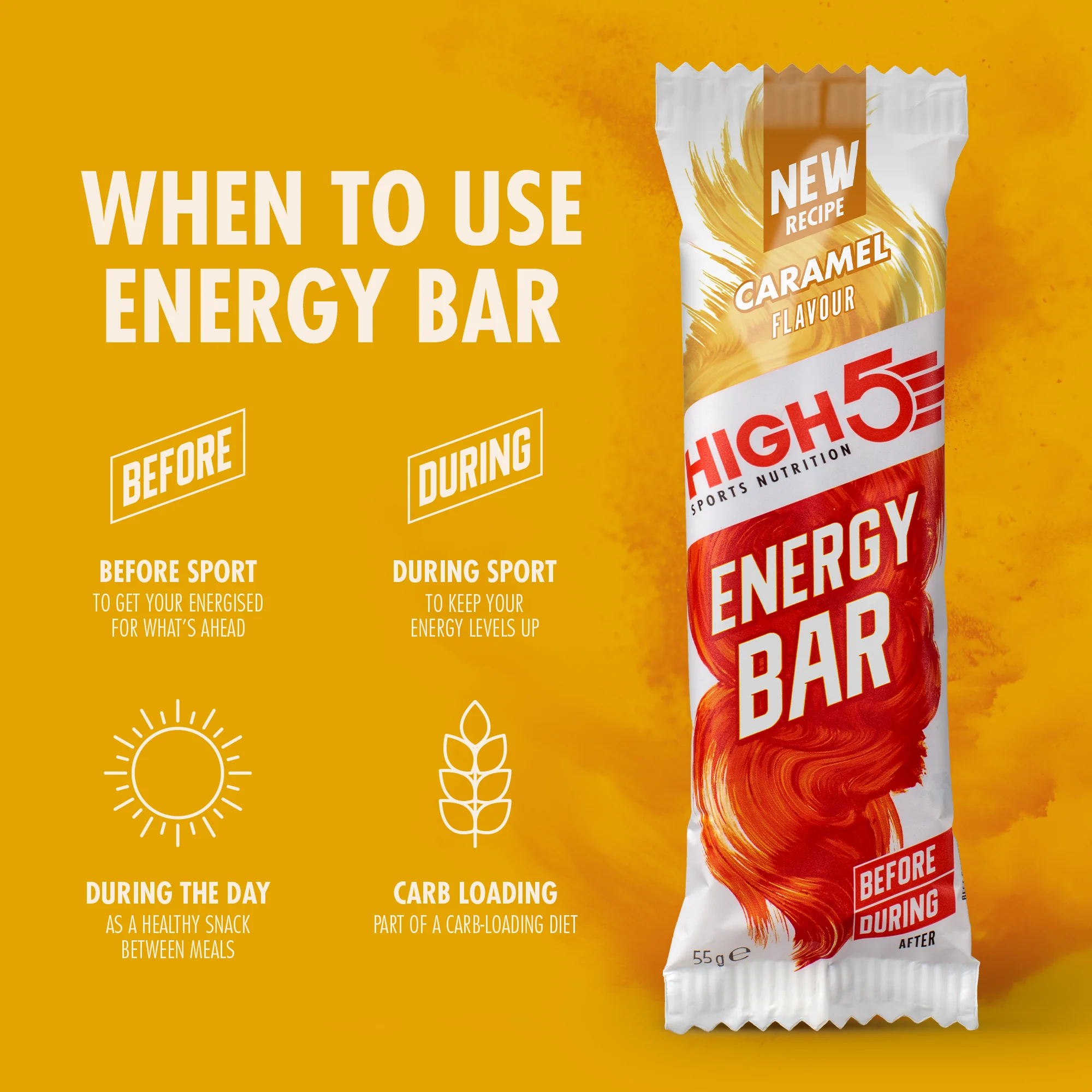Barre Énergétique HIGH5 ENERGY BAR (55g) Caramel - Image 3