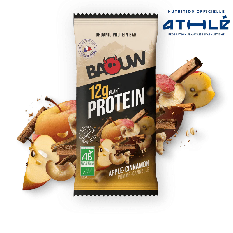 Barre Protéinée BAOUW BIO EXTRA Pomme/Cannelle (50g)
