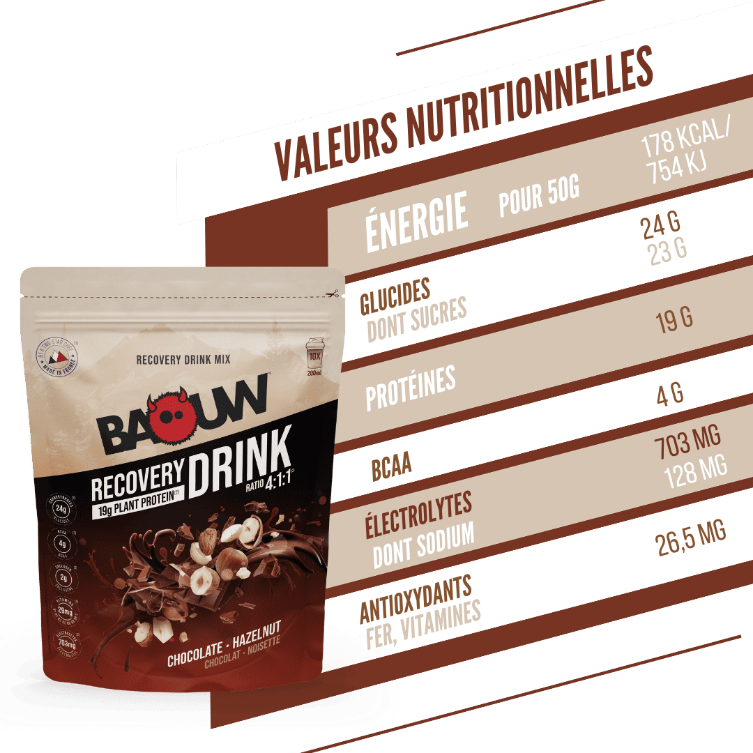 Boisson de Récupération BAOUW RECOVERY (500g) Chocolat Noisette - Image 2