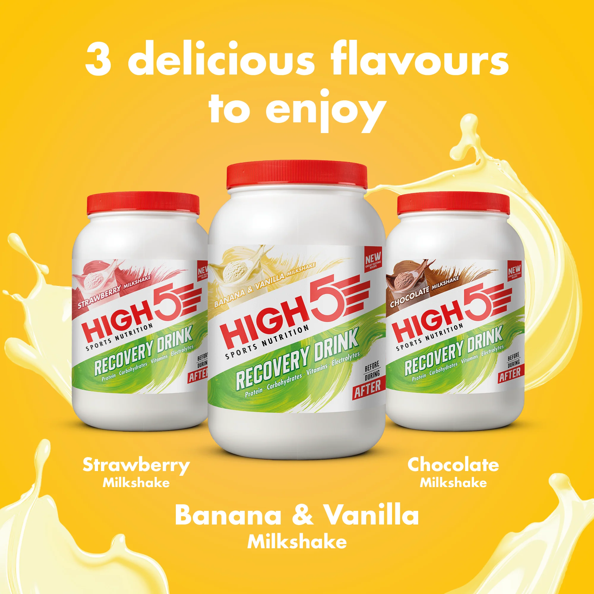 Boisson de Récupération HIGH5 RECOVERY DRINK (450g) Banane Vanille Milkshake - Image 7
