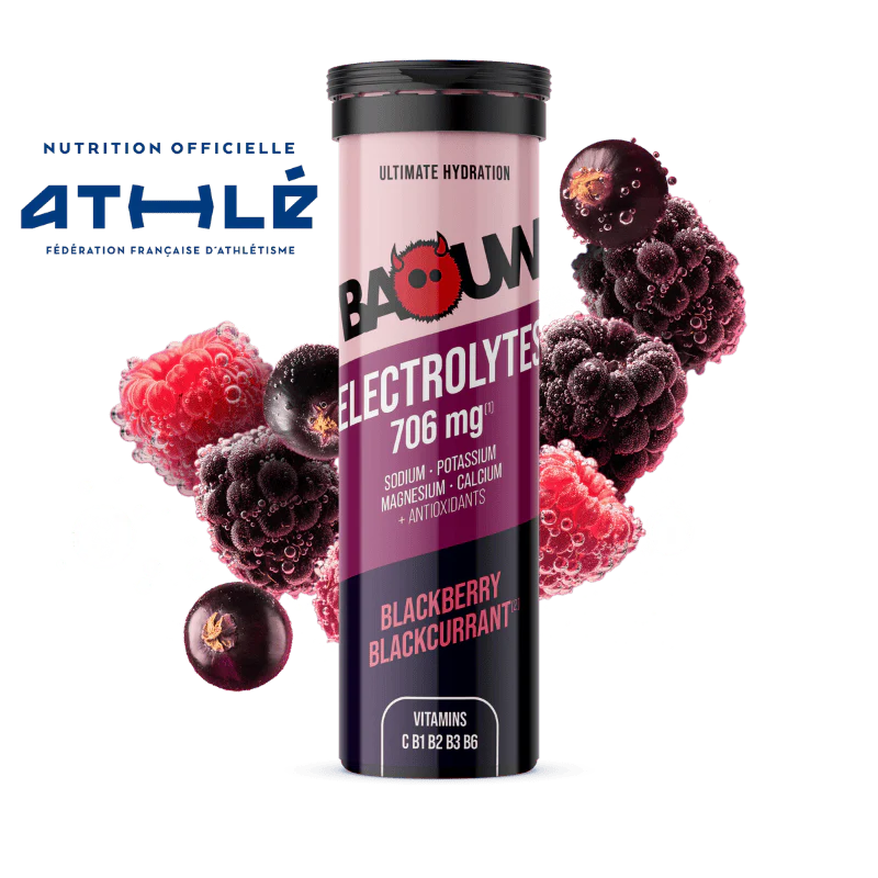Boisson Énergétique BAOUW (Tube de 10 Pastilles) Mûre/Cassis