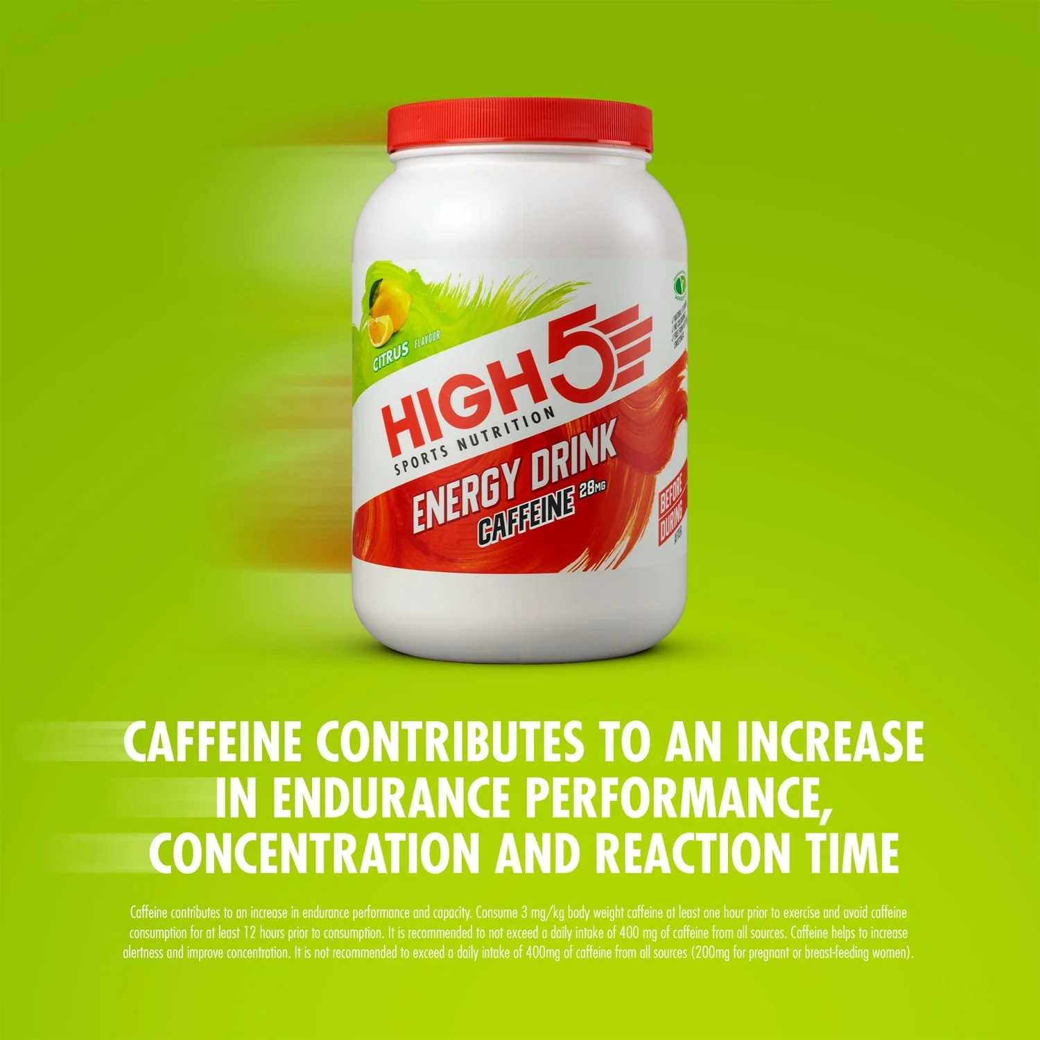 Boisson Énergétique HIGH5 ENERGY DRINK CAFFEINE (2.2kg) Citron - Image 2