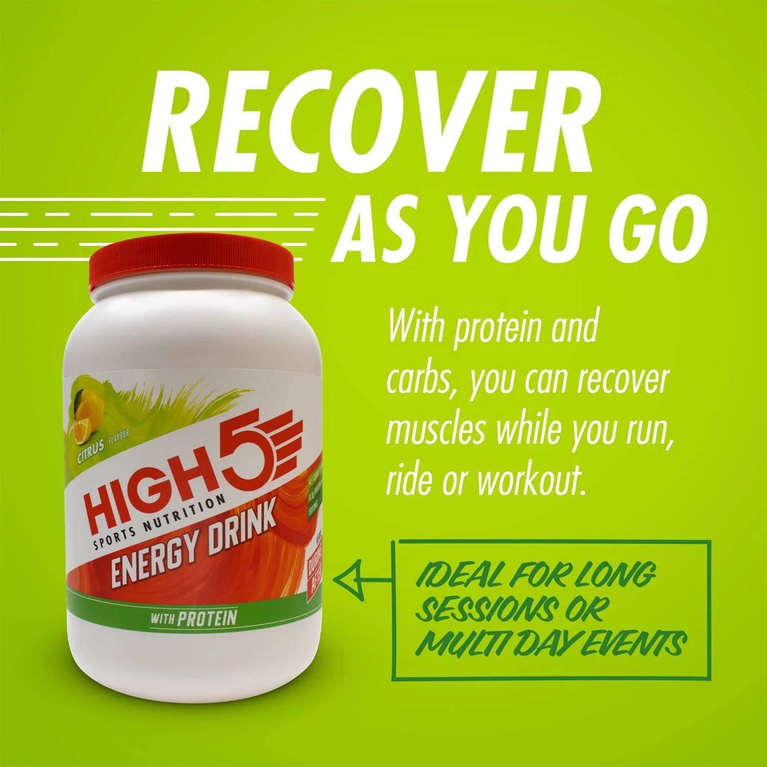 Boisson Énergétique HIGH5 ENERGY DRINK PROTEIN (1.6kg) Citron - Image 3