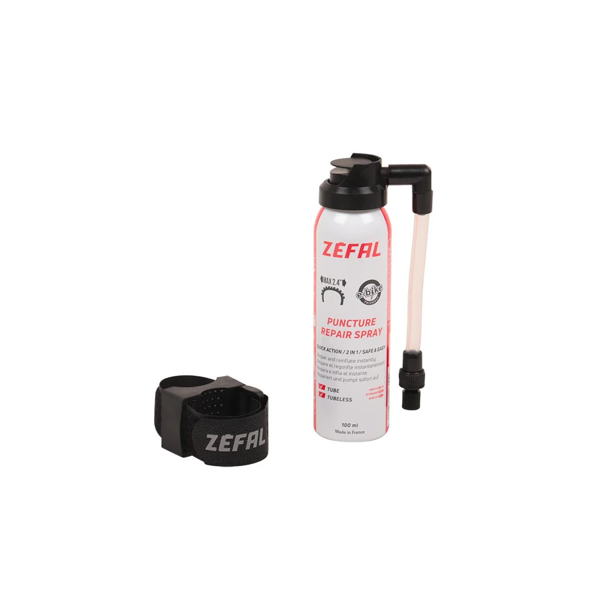 Bombe Réparation Crevaison ZEFAL REPAIR (100 ml. 2.2") + Support de Cadre