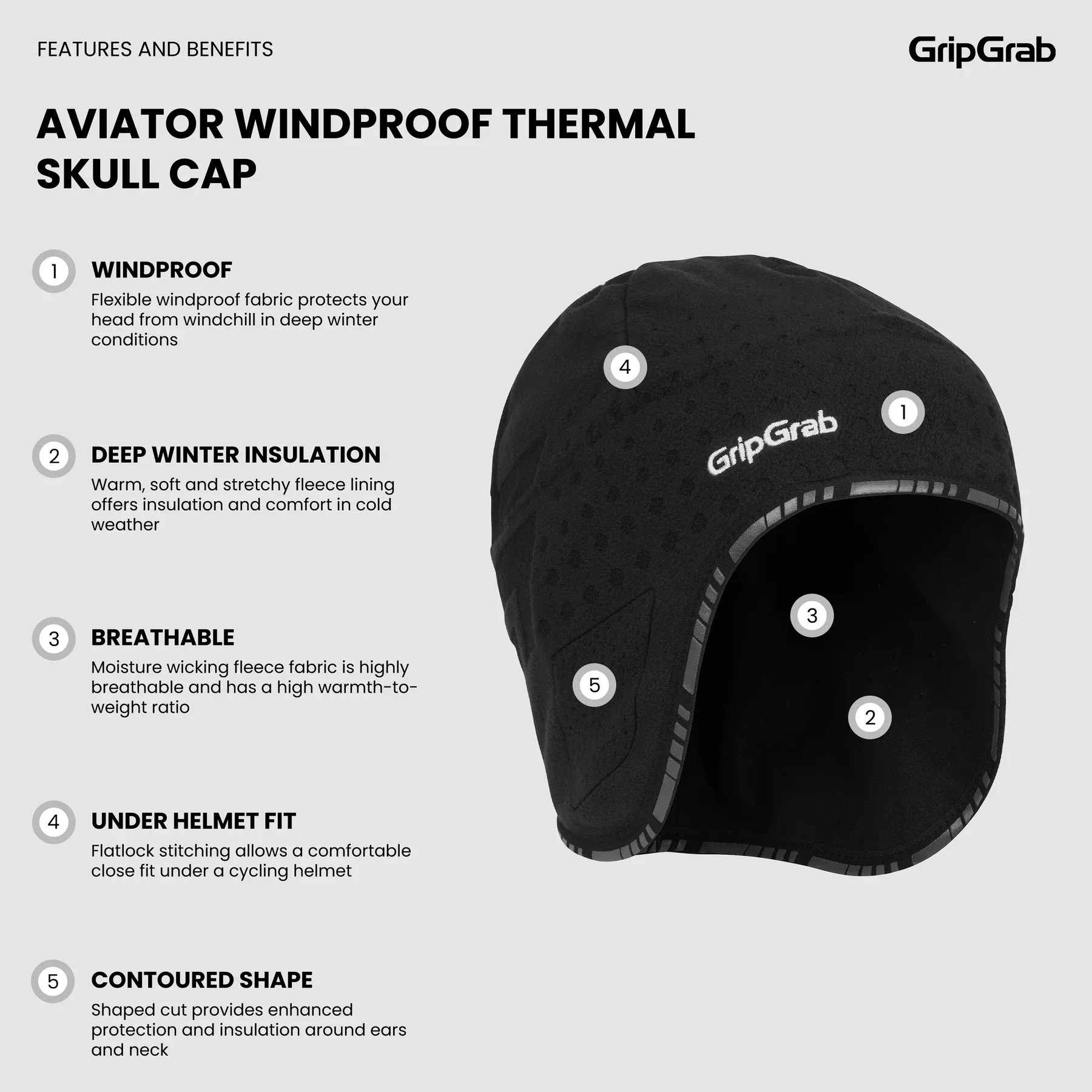 Bonnet GRIPGRAB AVIATOR DEEPWINTER Noir - Image 3