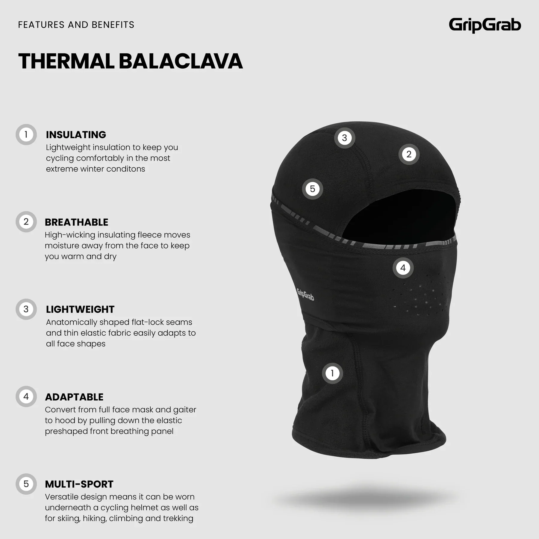Cagoule GRIPGRAB THERMO WINTER Noir - Image 6