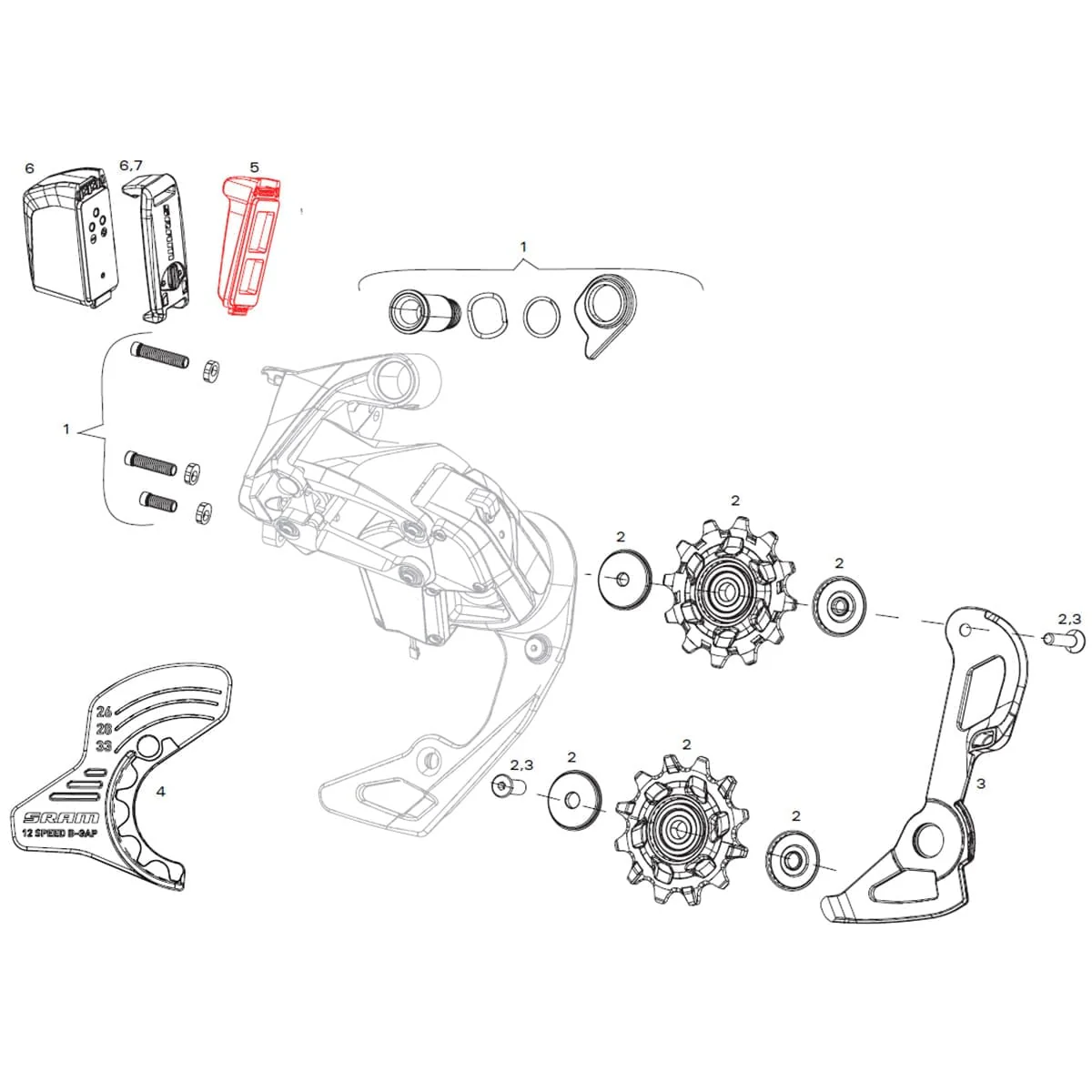 Capot de Protection Support de Batterie pour Dérailleurs SRAM ETAP et AXS #11.7618.008.000