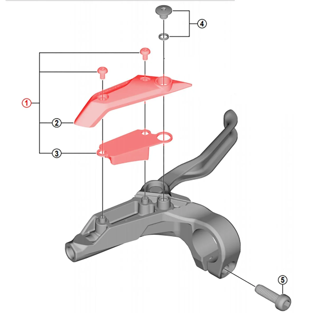 Capot et Membrane de Levier de Frein Gauche SHIMANO ALTUS BL-M315
