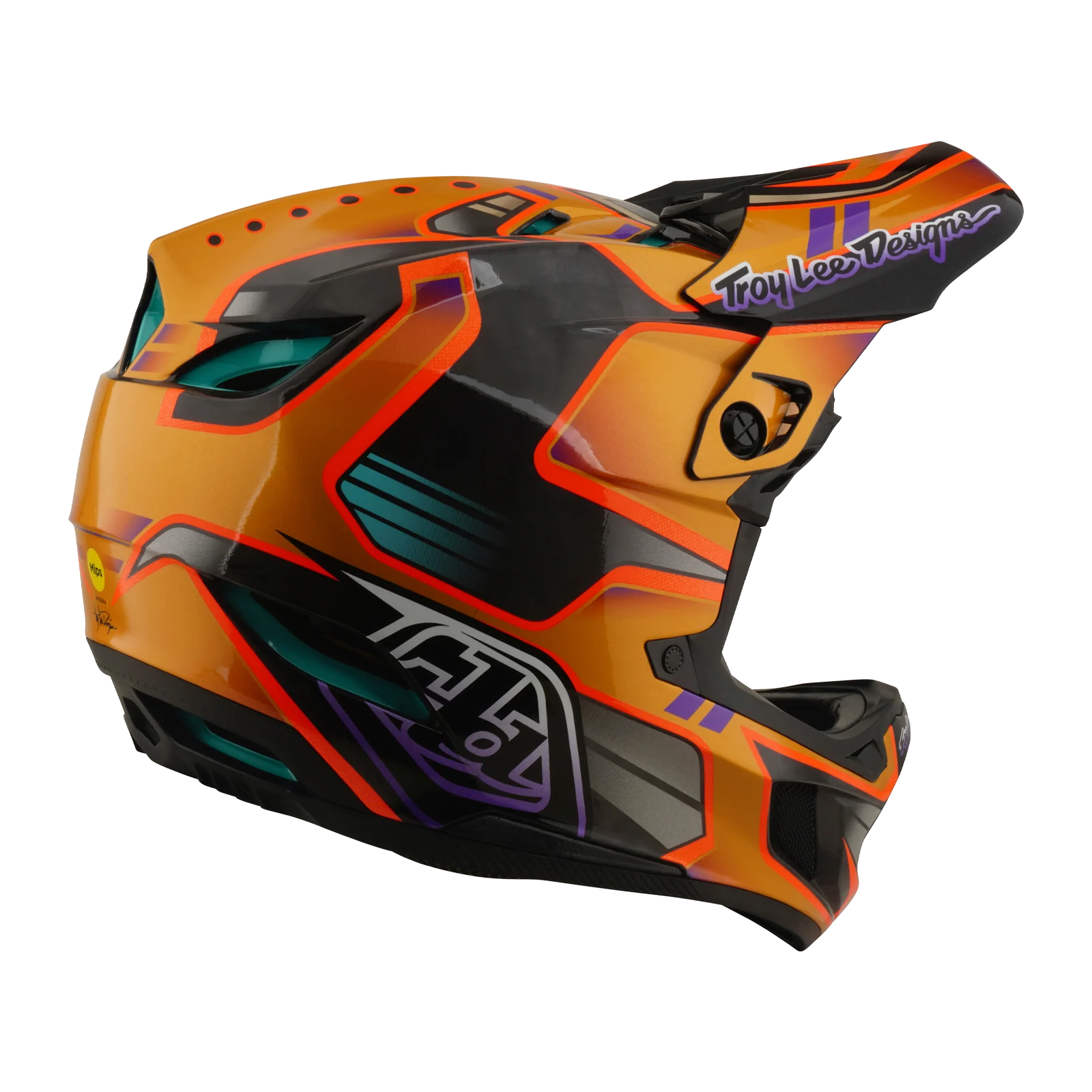 Casque VTT TROY LEE DESIGNS D4 CARBON MIPS Crest Gold - Image 5