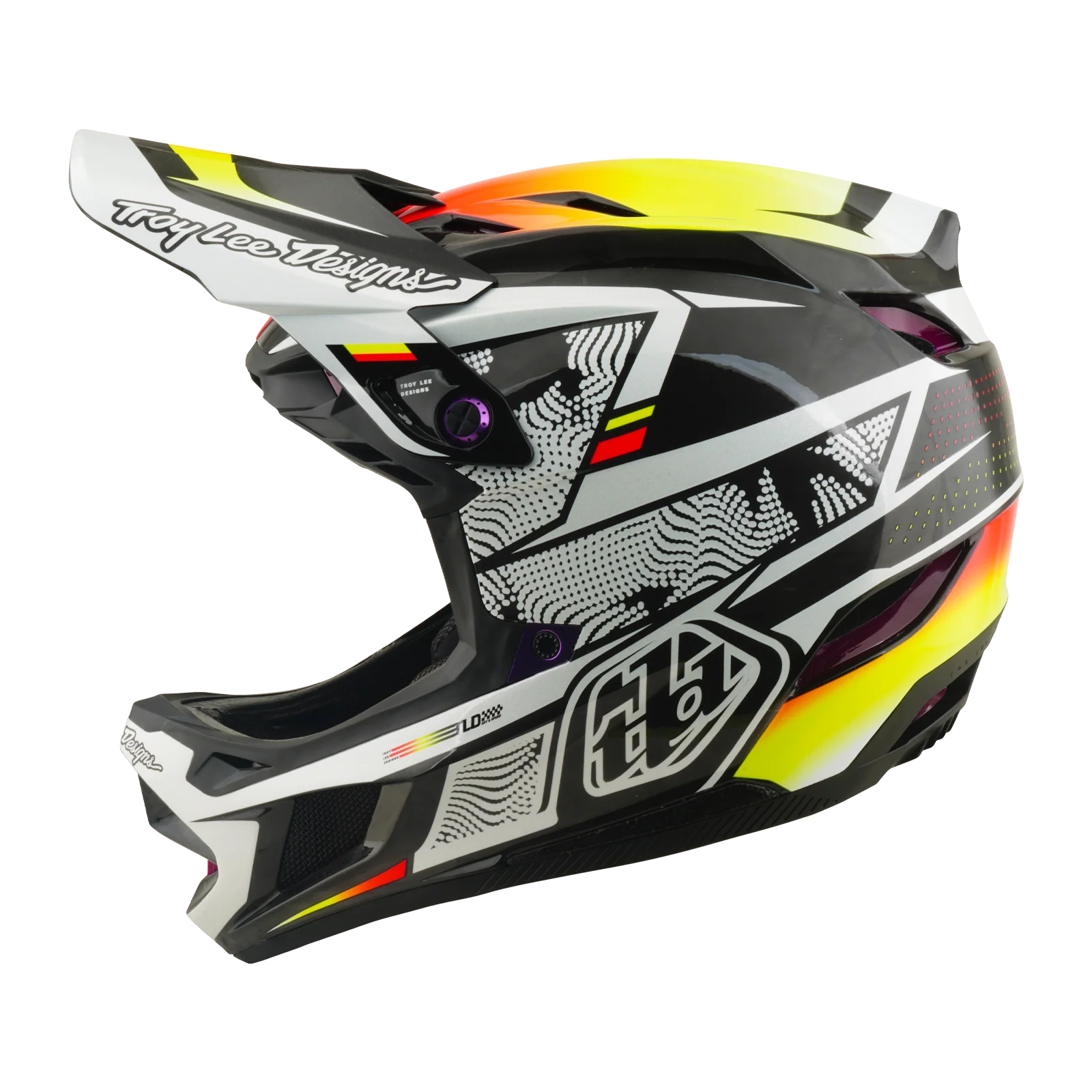 Casque VTT TROY LEE DESIGNS D4 CARBON MIPS Lined Up Noir/Jaune