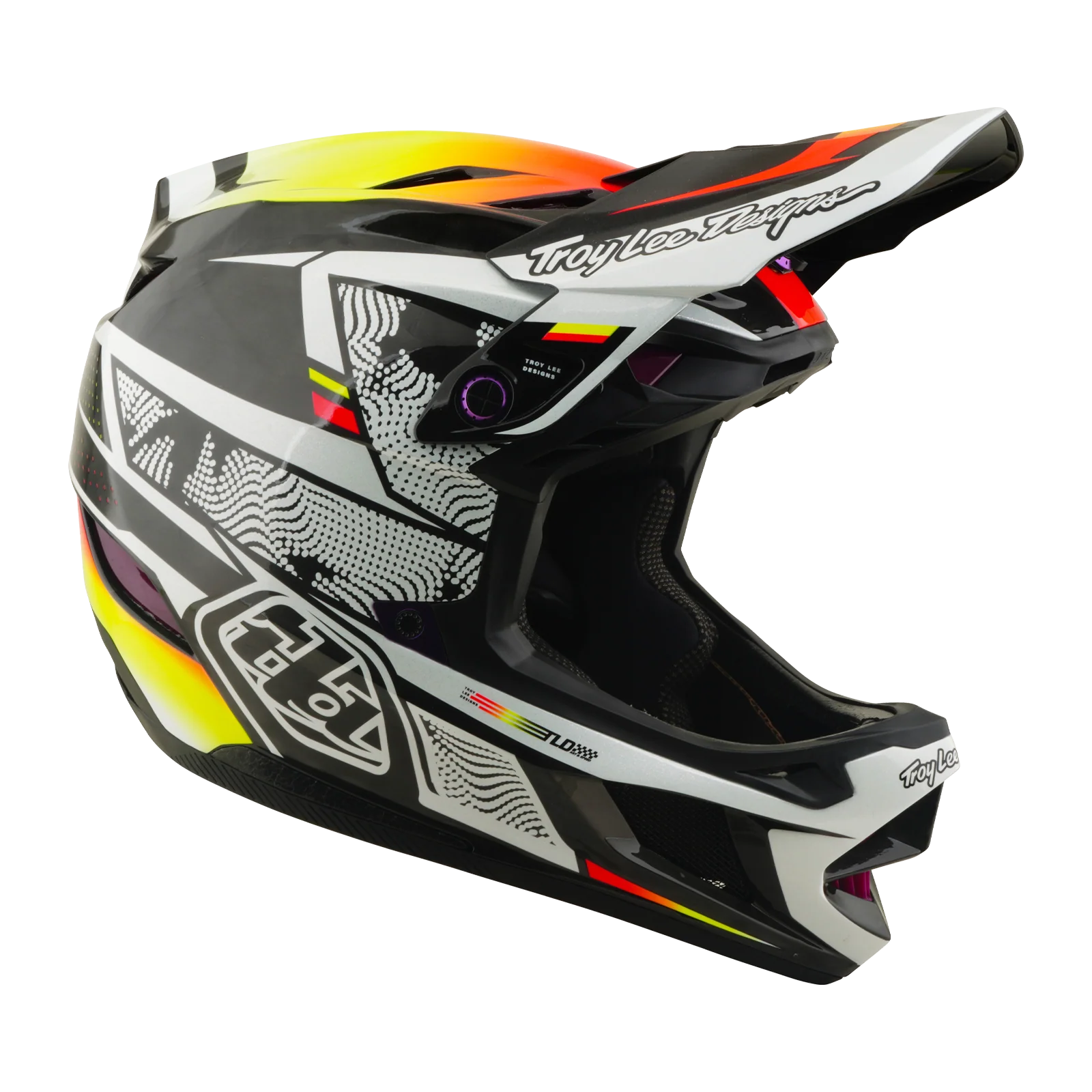 Casque VTT TROY LEE DESIGNS D4 CARBON MIPS Lined Up Noir/Jaune - Image 2
