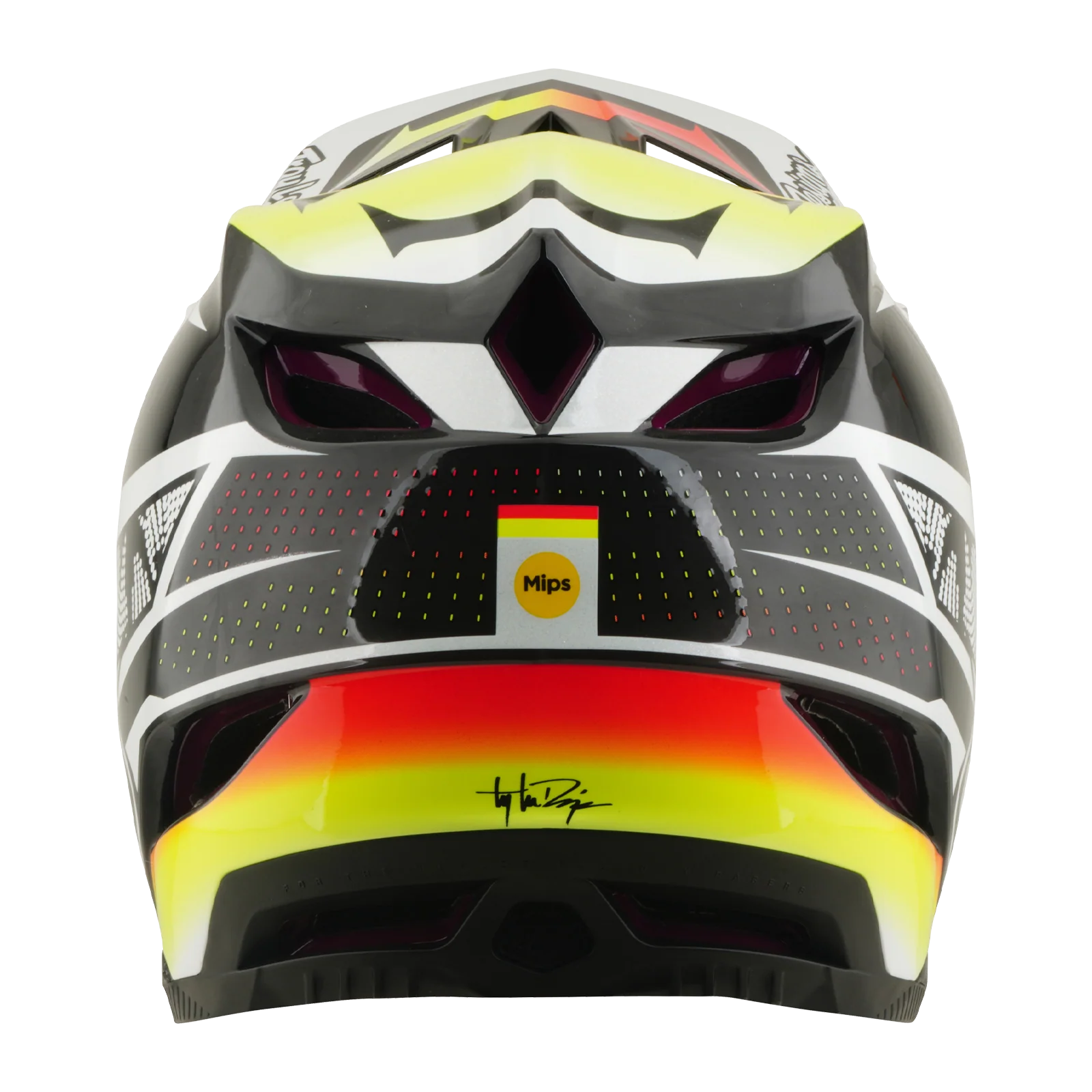 Casque VTT TROY LEE DESIGNS D4 CARBON MIPS Lined Up Noir/Jaune - Image 4