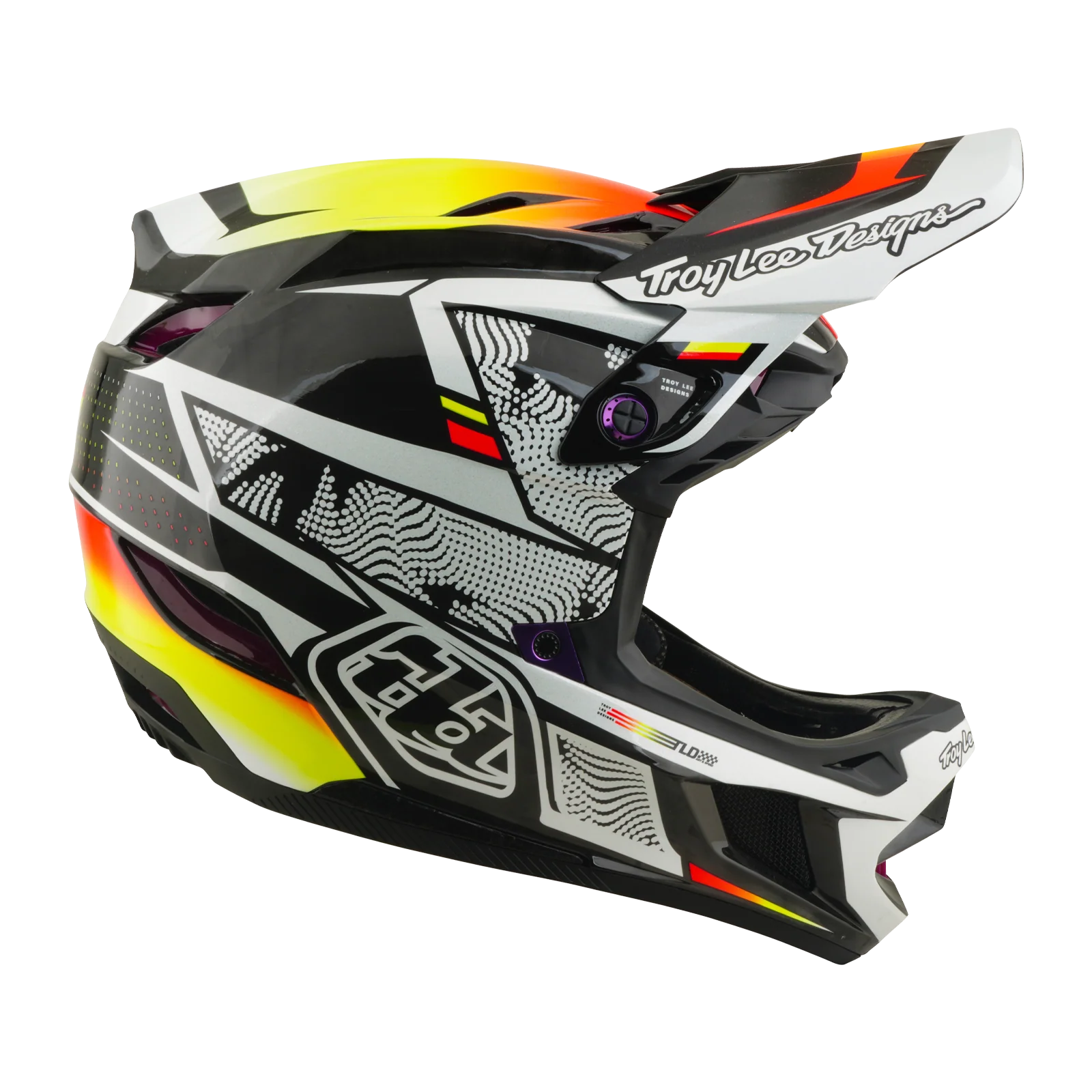 Casque VTT TROY LEE DESIGNS D4 CARBON MIPS Lined Up Noir/Jaune - Image 6