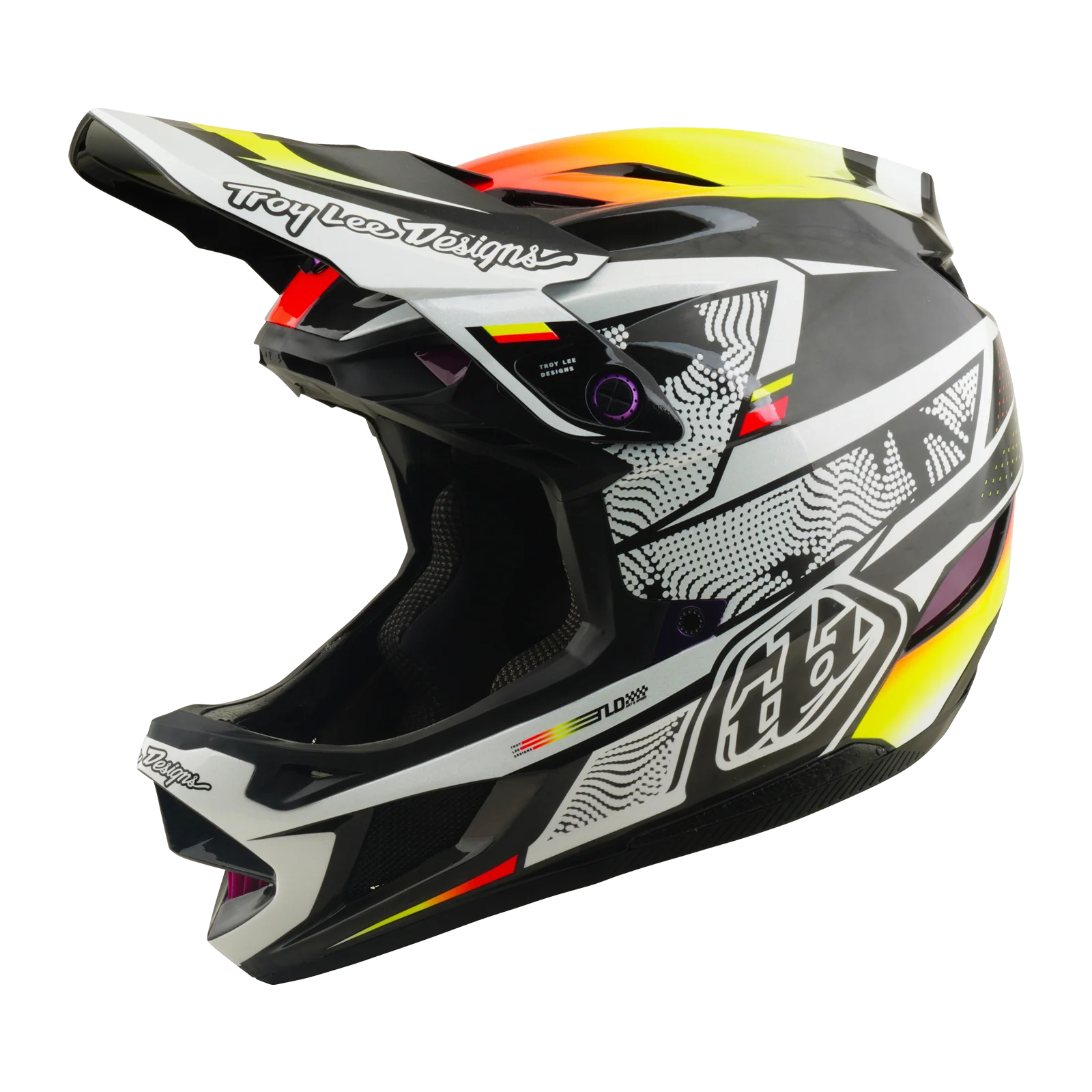 Casque VTT TROY LEE DESIGNS D4 CARBON MIPS Lined Up Noir/Jaune - Image 7