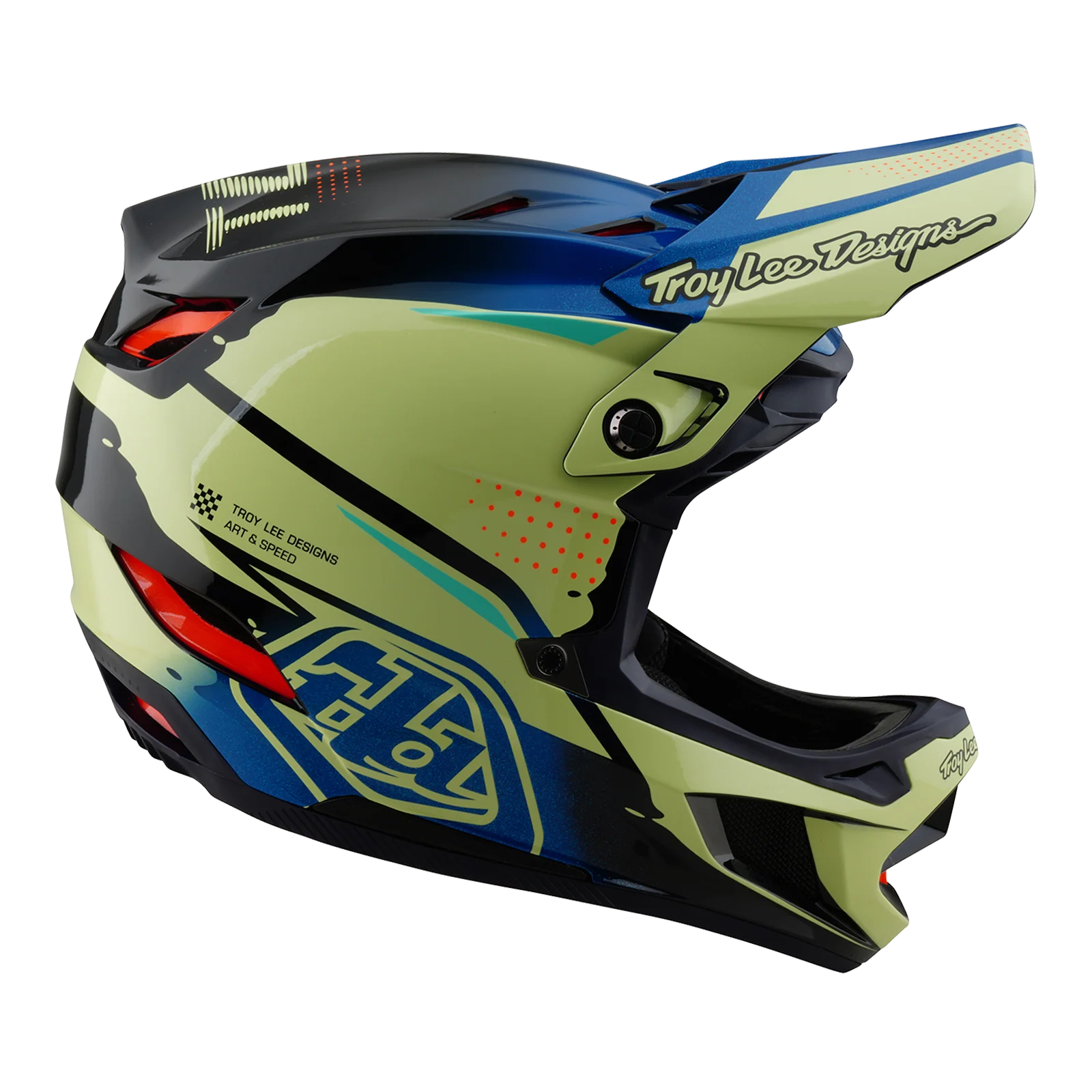 Casque VTT TROY LEE DESIGNS D4 COMPOSITE MIPS Drip Jaune - Image 5
