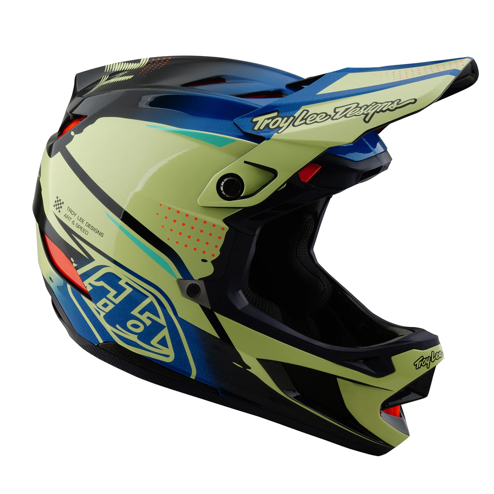Casque VTT TROY LEE DESIGNS D4 COMPOSITE MIPS Drip Jaune - Image 6