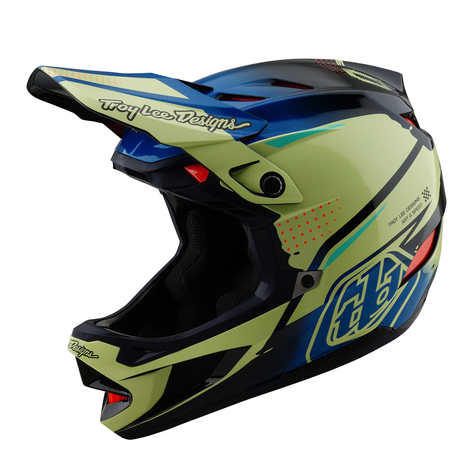 Casque VTT TROY LEE DESIGNS D4 COMPOSITE MIPS Drip Jaune - Image 7