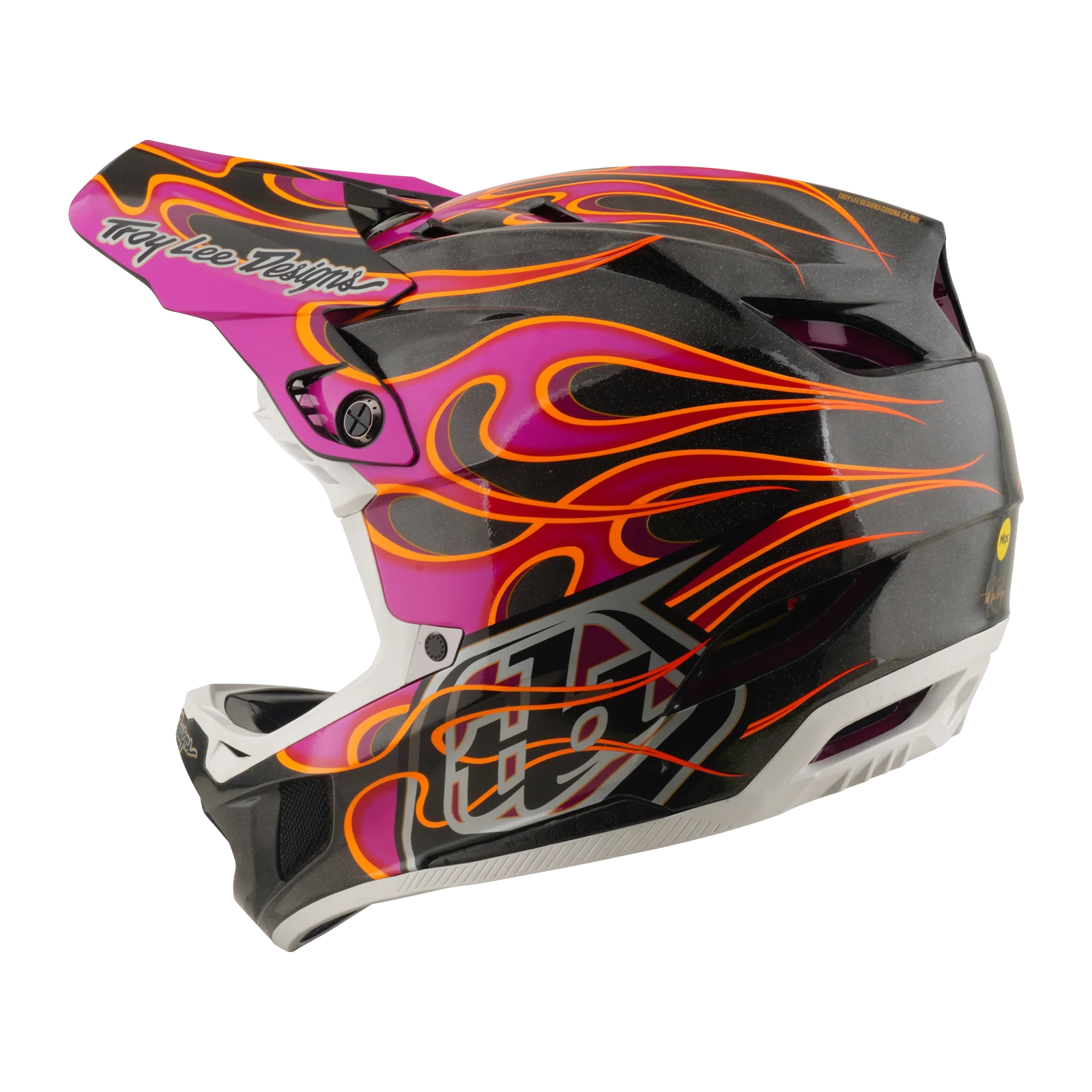 Casque VTT TROY LEE DESIGNS D4 CARBON MIPS Torched Carbon/Magenta - Image 2