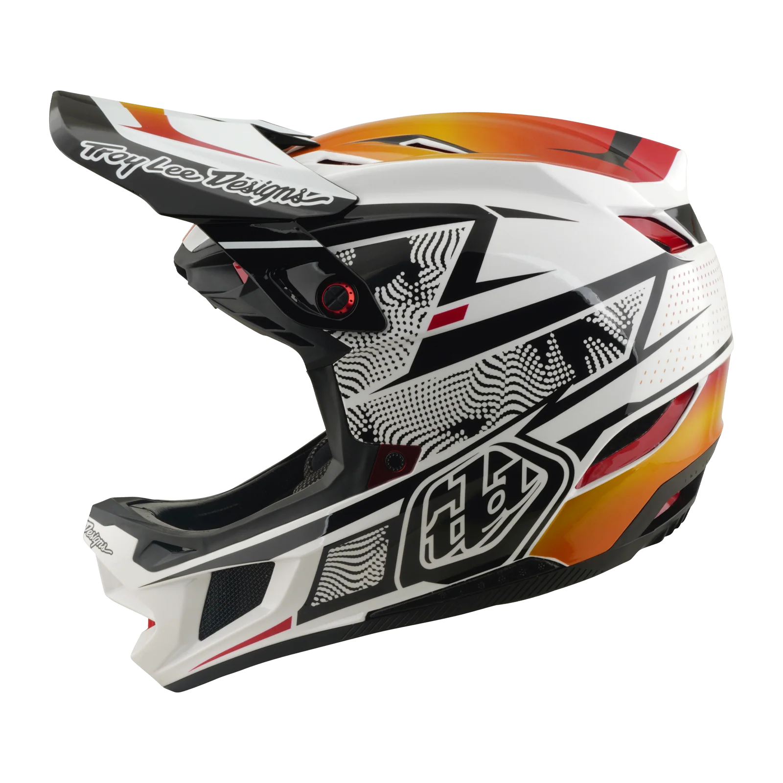Casque VTT TROY LEE DESIGNS D4 COMPOSITE MIPS LINED UP Blanc
