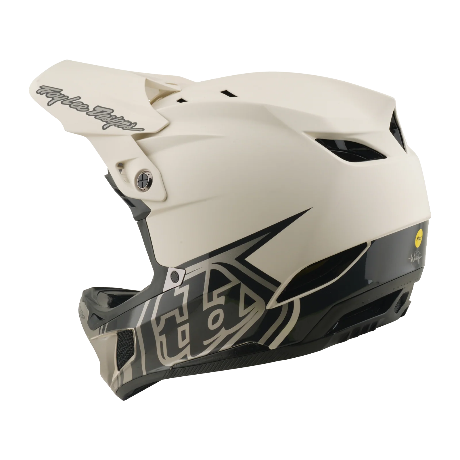 Casque VTT TROY LEE DESIGNS D4 COMPOSITE MIPS STEALTH PUMICE Blanc - Image 6