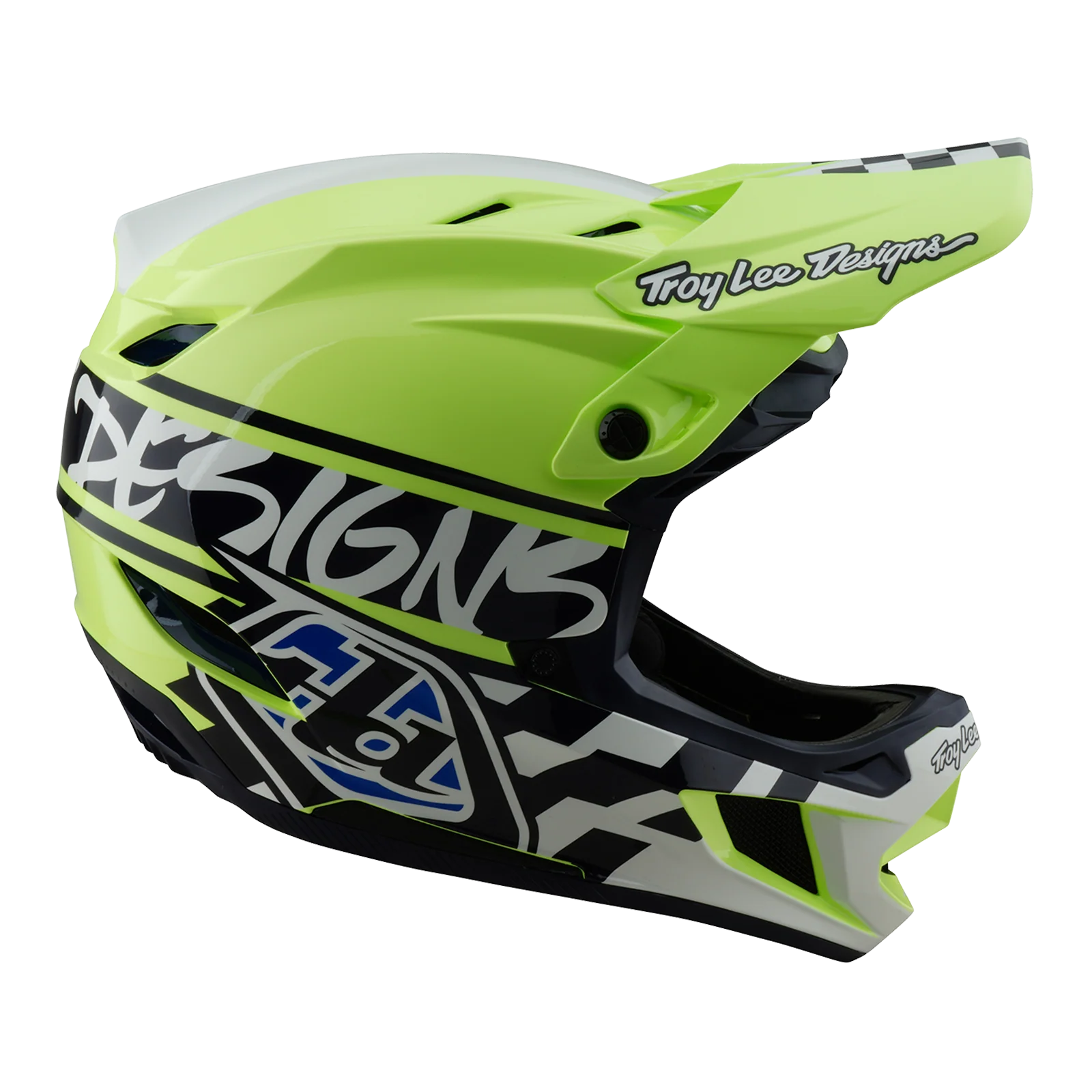 Casque VTT TROY LEE DESIGNS D4 POLYACRYLITE MIPS FIFTY 50 Jaune/Bleu - Image 5
