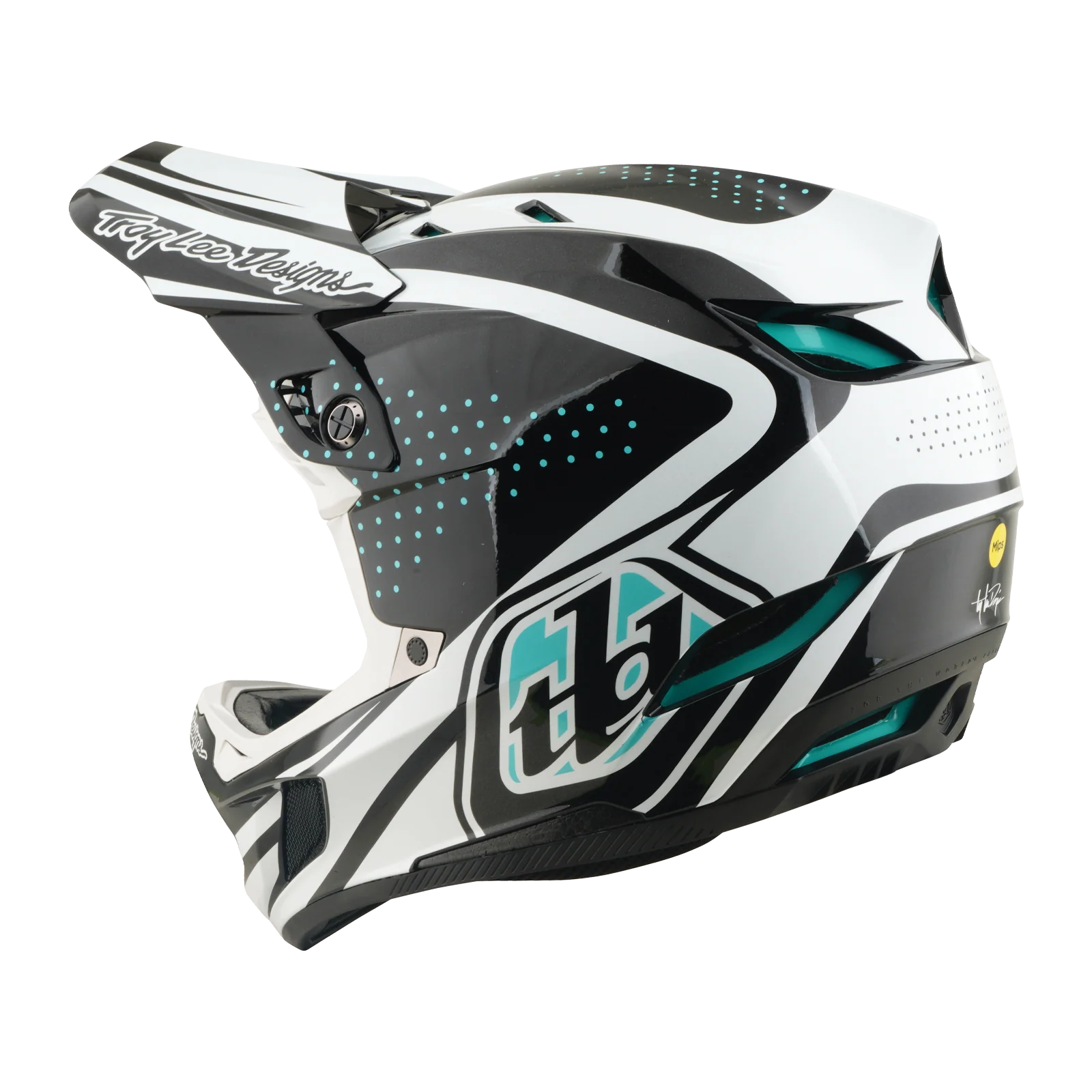 Casque VTT TROY LEE DESIGNS D4 POLYACRYLITE MIPS THE LINE Charcoal/Blanc - Image 3