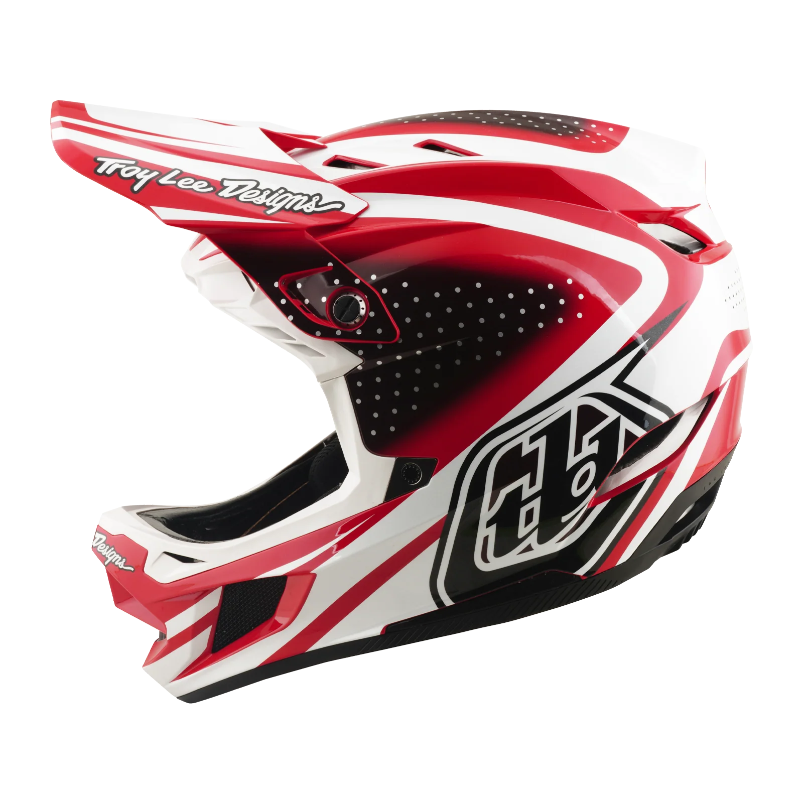Casque VTT TROY LEE DESIGNS D4 POLYACRYLITE MIPS THE LINE Rouge/Blanc
