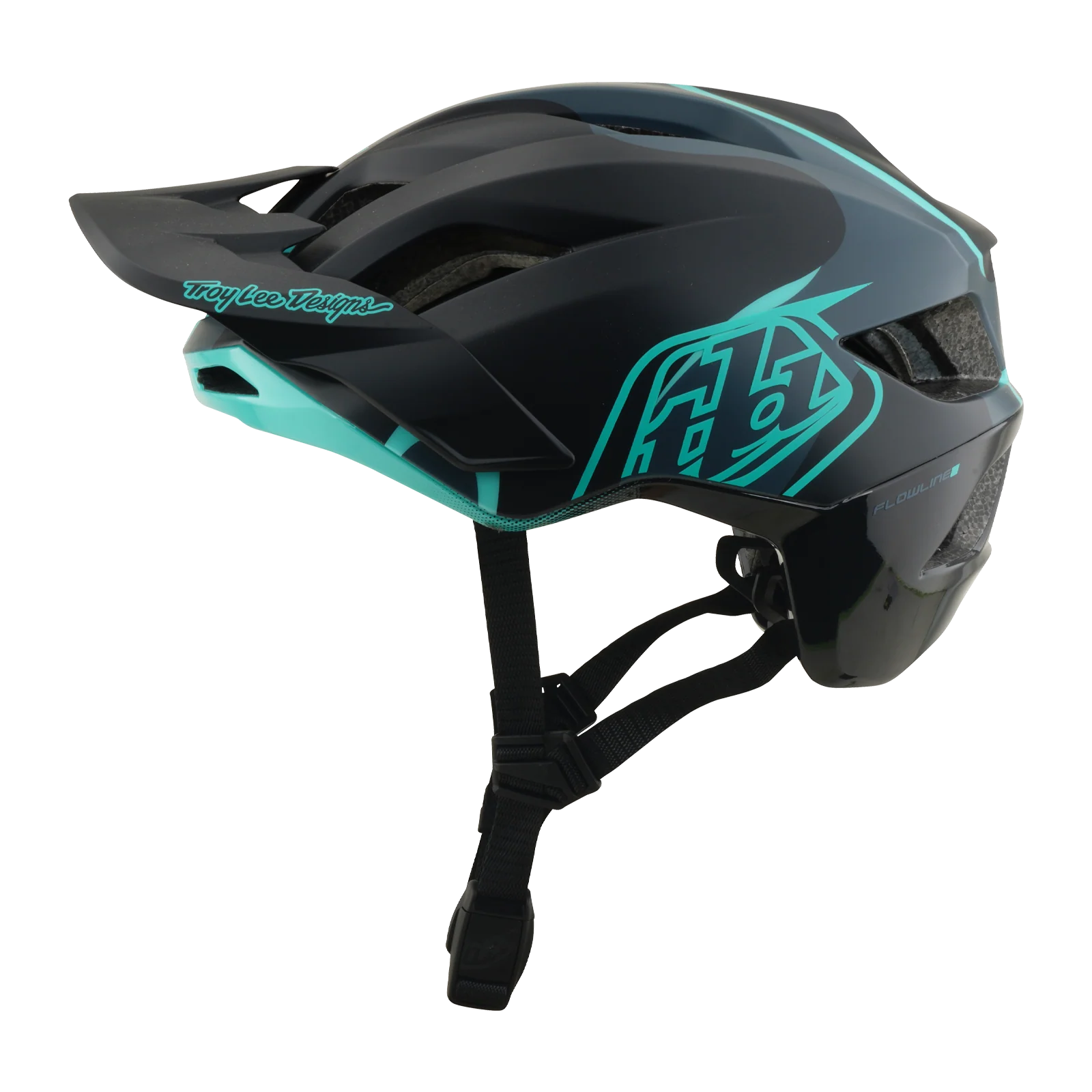 Casque VTT TROY LEE DESIGNS FLOWLINE SE MIPS BADGE Carbon/Bleu