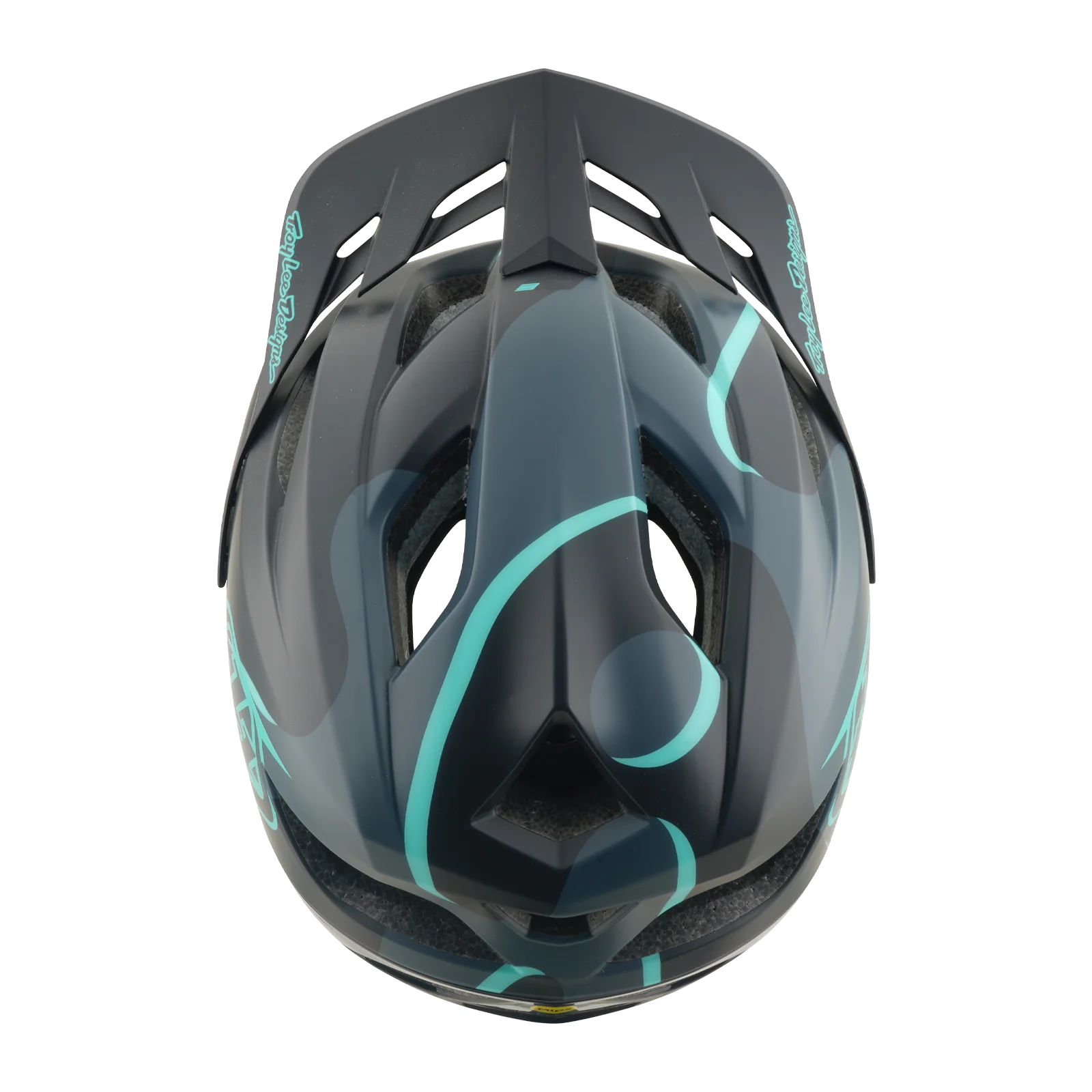 Casque VTT TROY LEE DESIGNS FLOWLINE SE MIPS BADGE Carbon/Bleu - Image 4