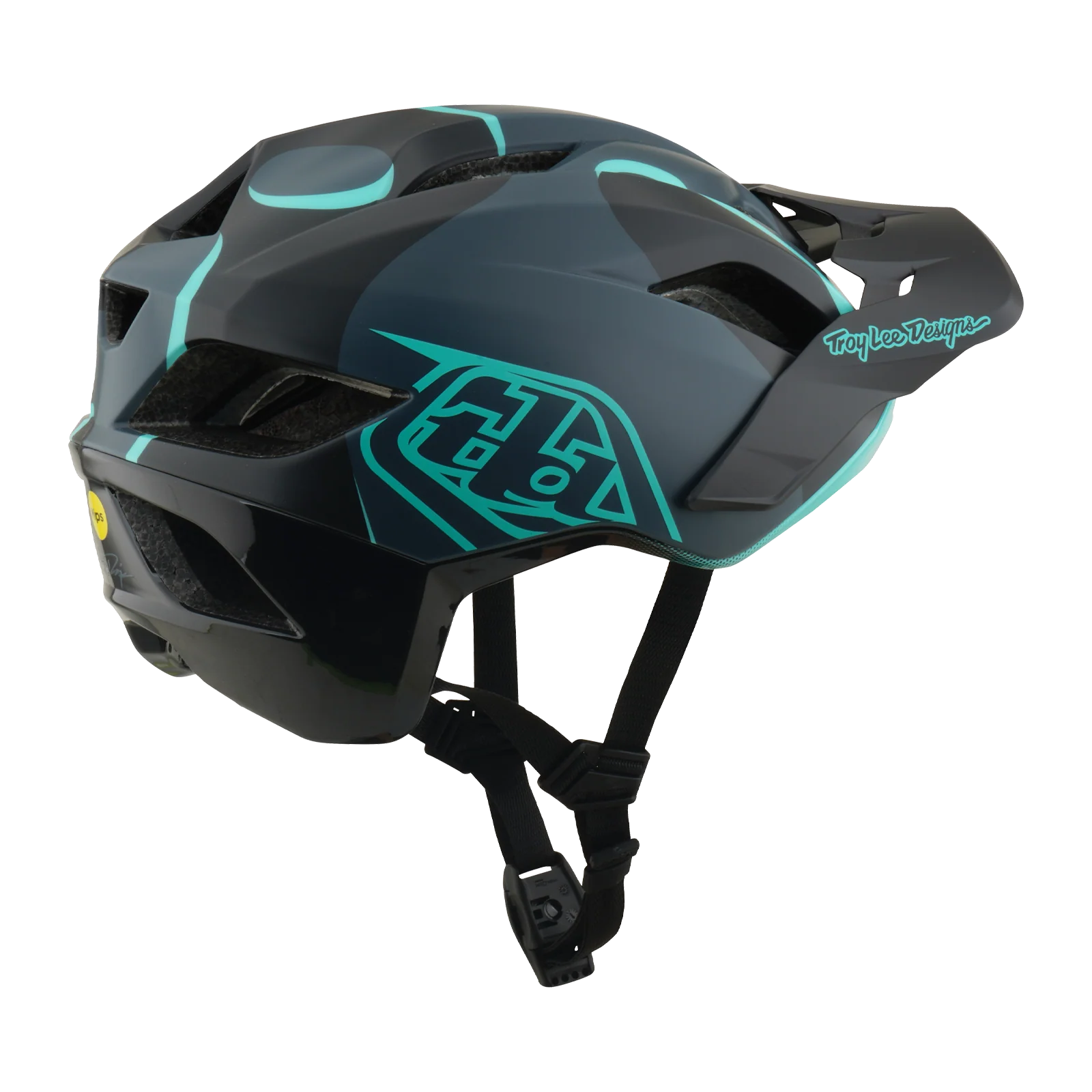 Casque VTT TROY LEE DESIGNS FLOWLINE SE MIPS BADGE Carbon/Bleu - Image 7