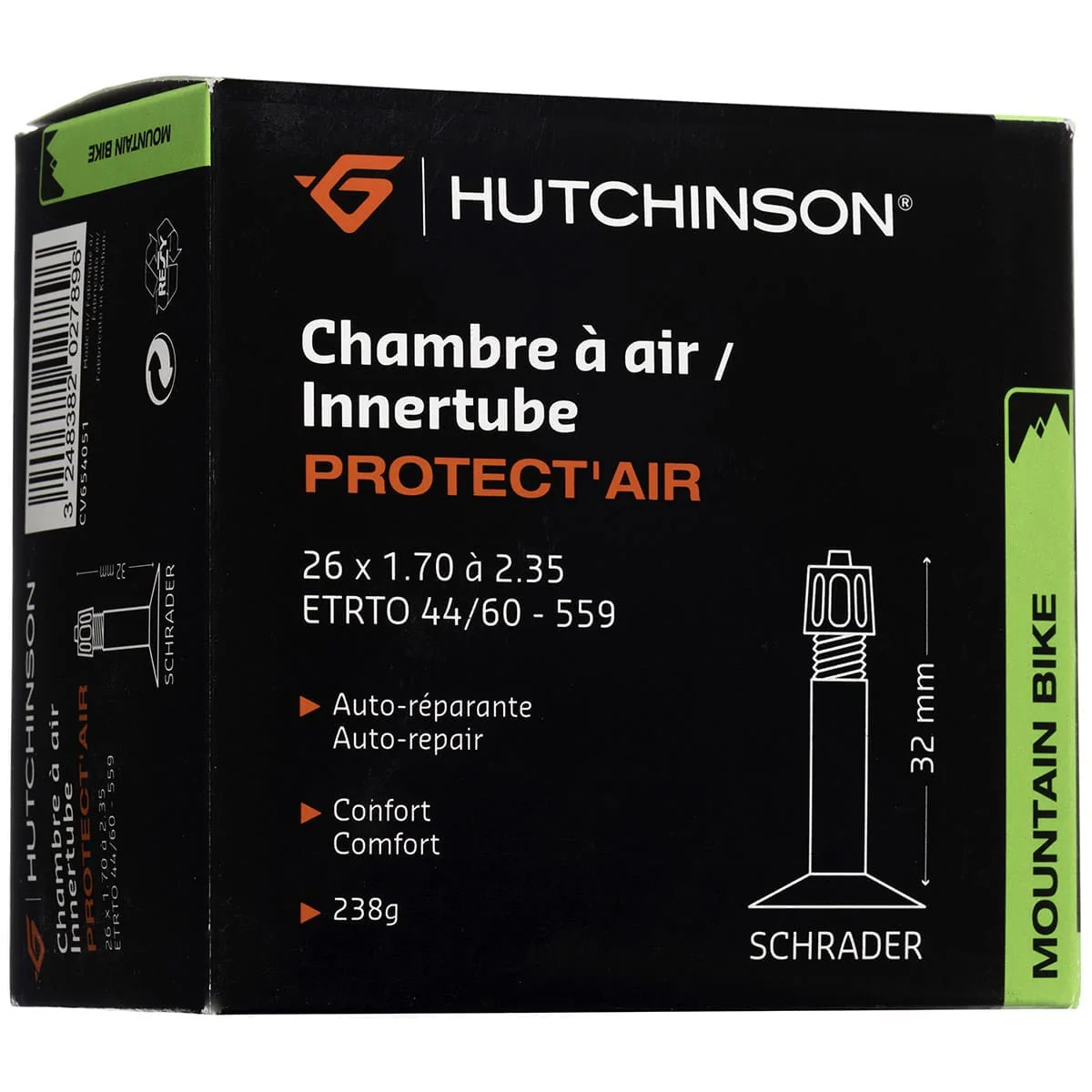 Chambre à Air HUTCHINSON PROTECT'AIR 26x 1.70 - 2.35 Schrader 48mm