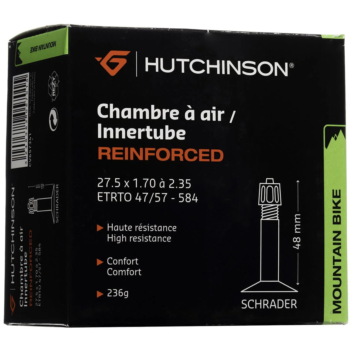 Chambre à Air HUTCHINSON REINFORCED 27.5x 1.70 - 2.35 Schrader 48mm