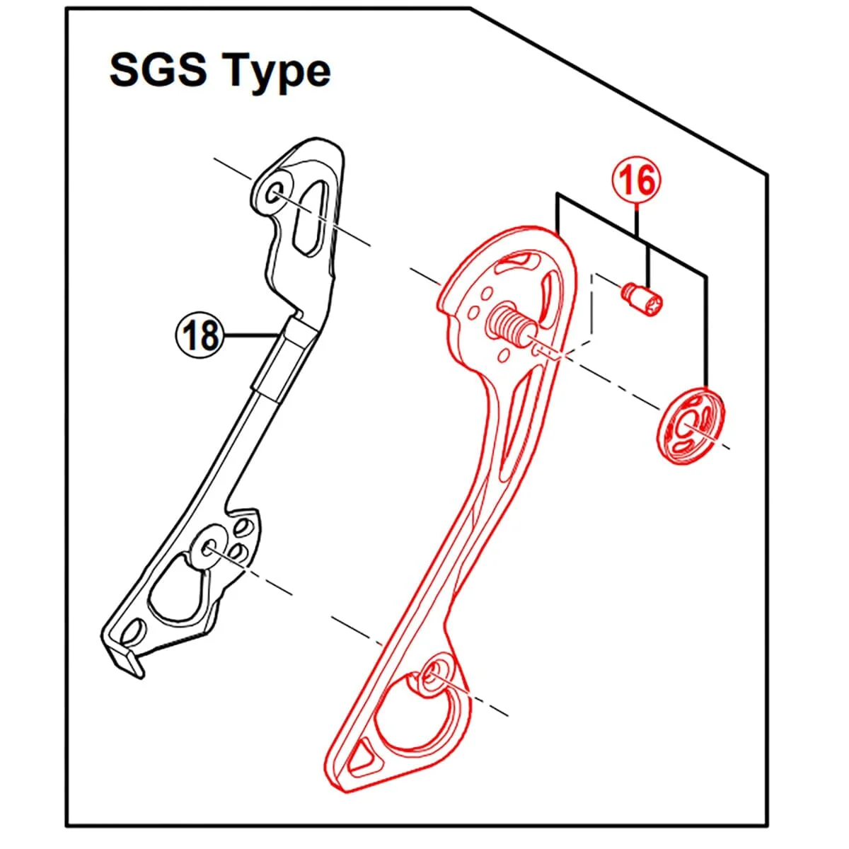 Chape Externe Longue pour Dérailleur Arrière SHIMANO RD-M786-SGS