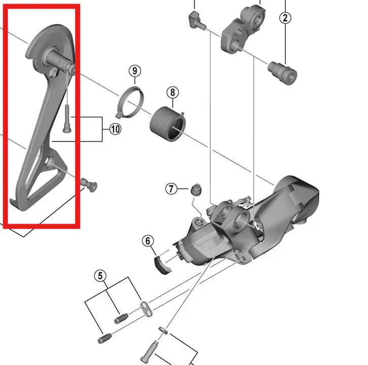 Chape de Dérailleur Arrière Externe et Vis Montage SHIMANO DURA-ACE RD-R9250 - Image 2