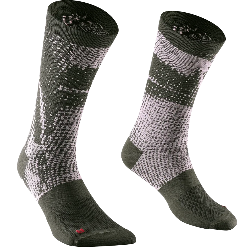 Chaussettes MAVIC ESSENTIAL GRAPHIC Kaki/Rose