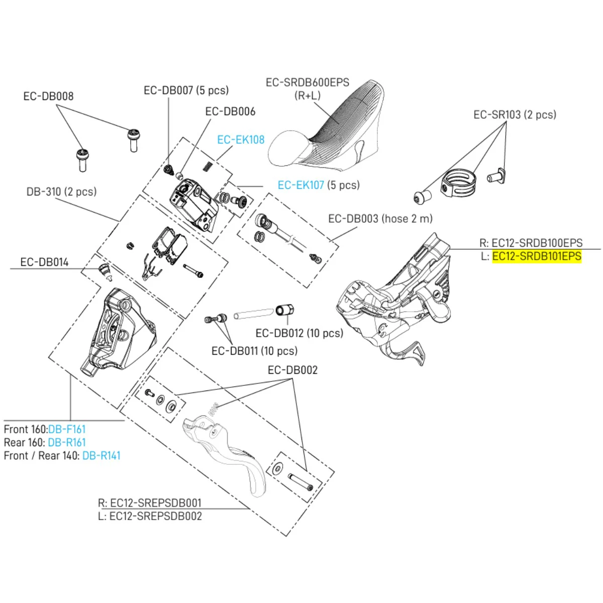 Corps de manette Gauche CAMPAGNOLO Leviers SUPER RECORD EPS 12V Frein à Disque 2019 - Image 2