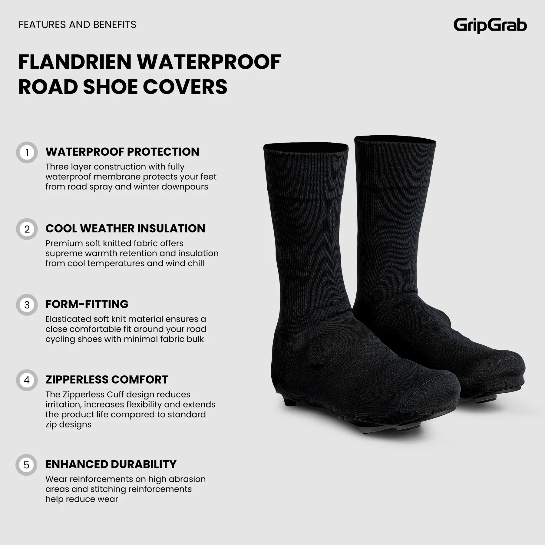 Couvre-Chaussures GRIPGRAB FLANDRIEN WATERPROOF Noir - Image 6