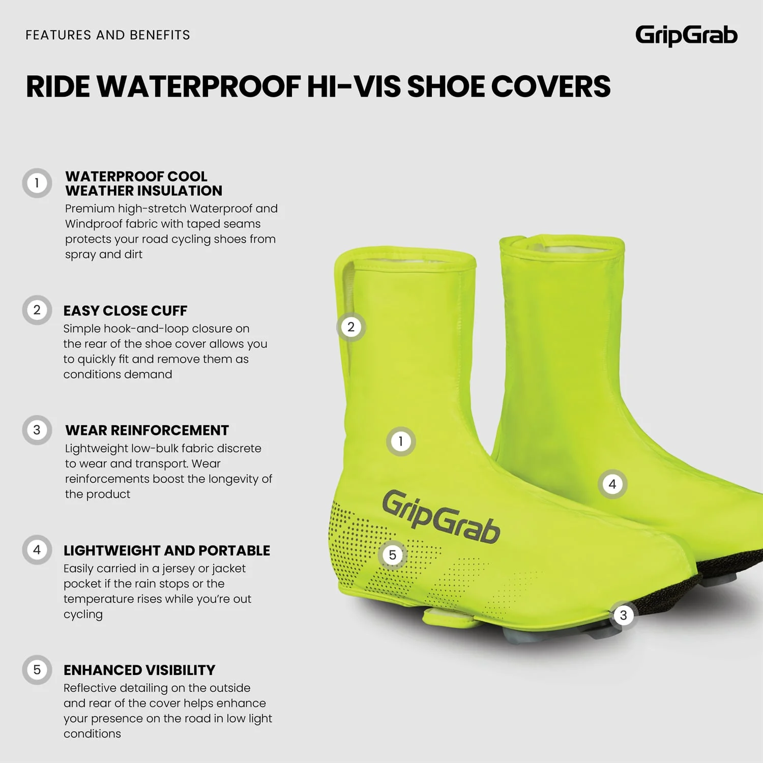 Couvre-Chaussures GRIPGRAB RIDE Hi-ViIS WATERPROOF Jaune - Image 7