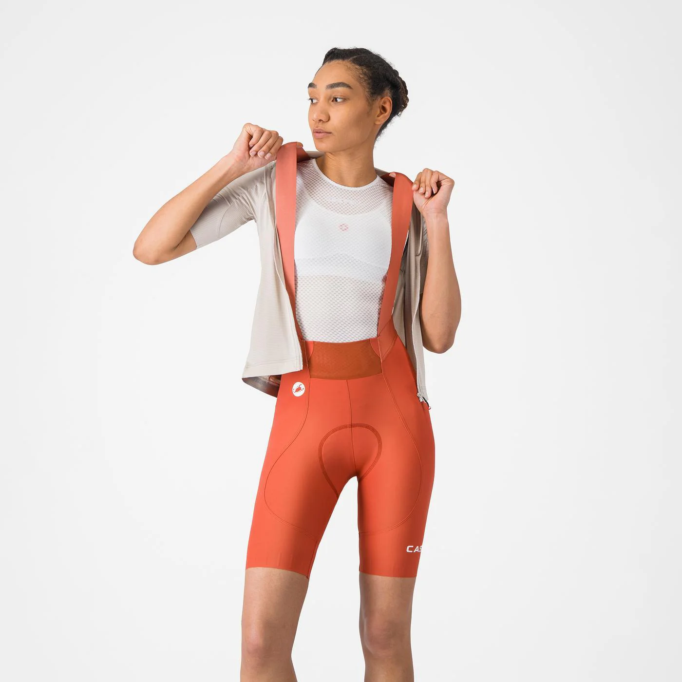 Cuissard Court à Bretelles CASTELLI ESPRESSO 2 W DT Femme Paprika