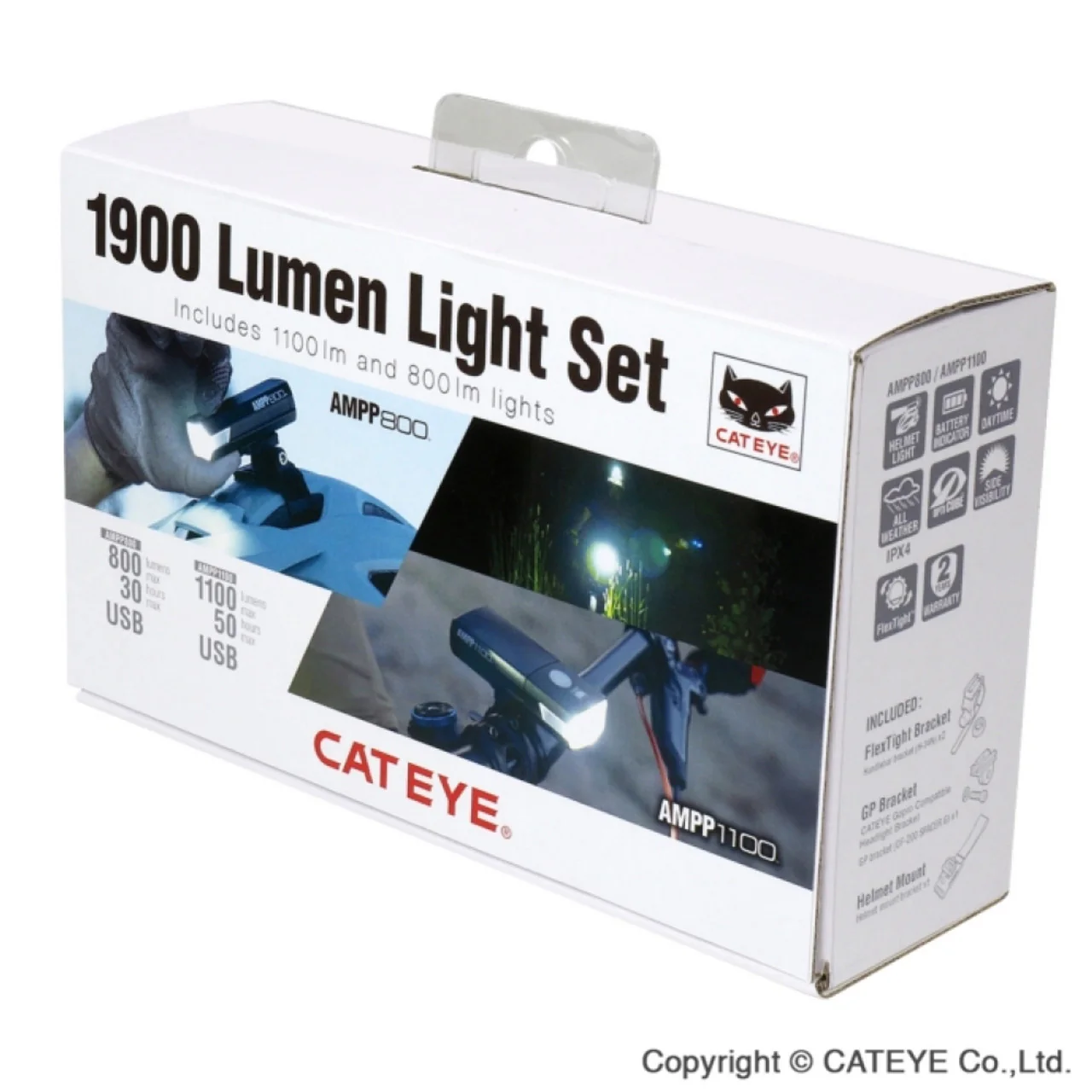 Éclairage Avant CATEYE COMBO AMPP1100 et AMPP800 Casque - Image 2