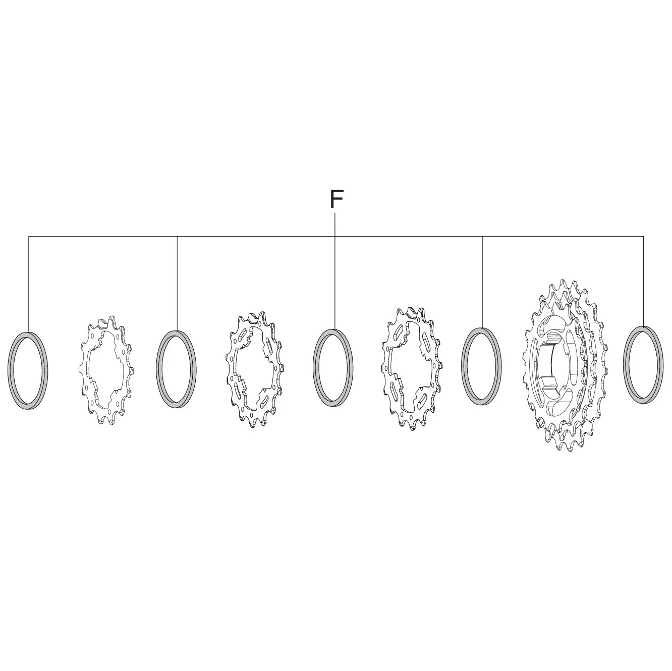 Entretoise de Cassette CAMPAGNOLO 12V 2mm (x5)
