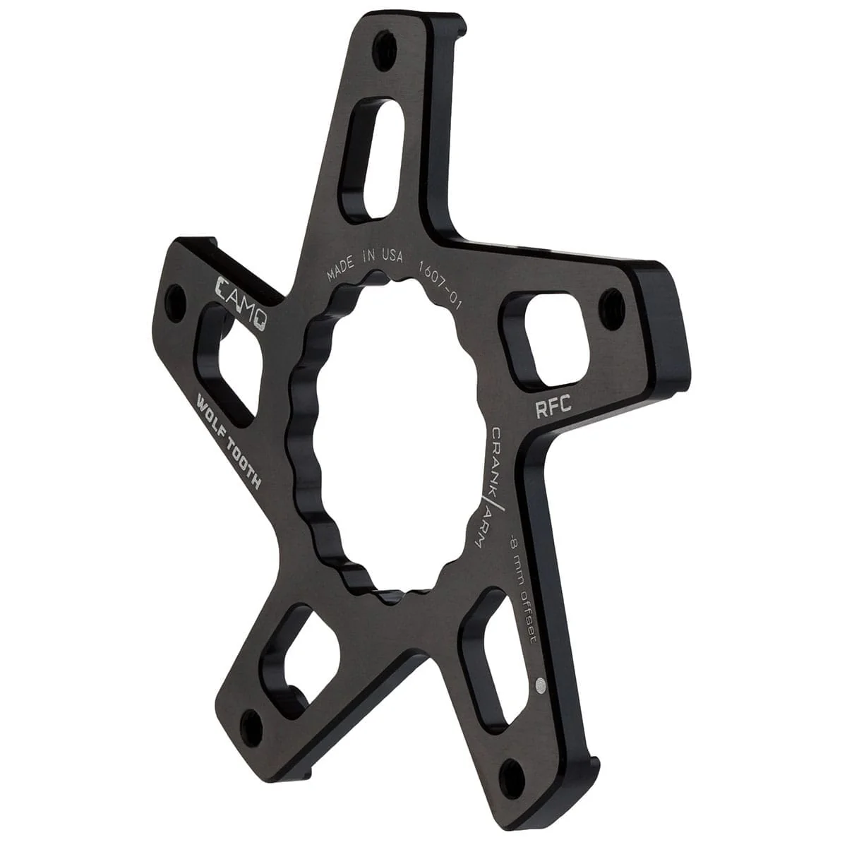 Étoile de Pédalier WOLF TOOTH CAMO M8 Raceface Cinch Direct Mount Offset -8mm Noir - Image 2