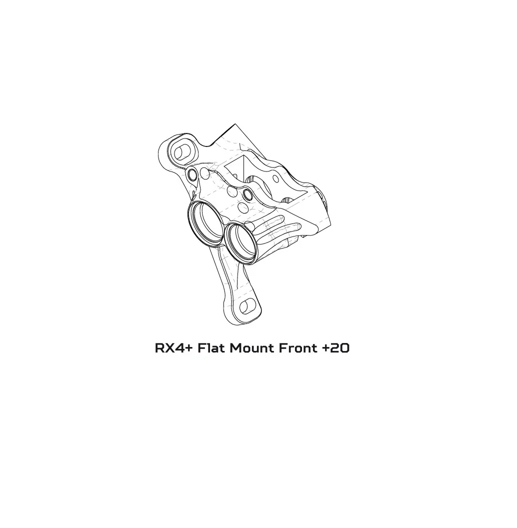 Etrier de Frein Avant HOPE RX4+ SL FMF (+20) 70mm 4 Pistons DOT Argent - Image 2