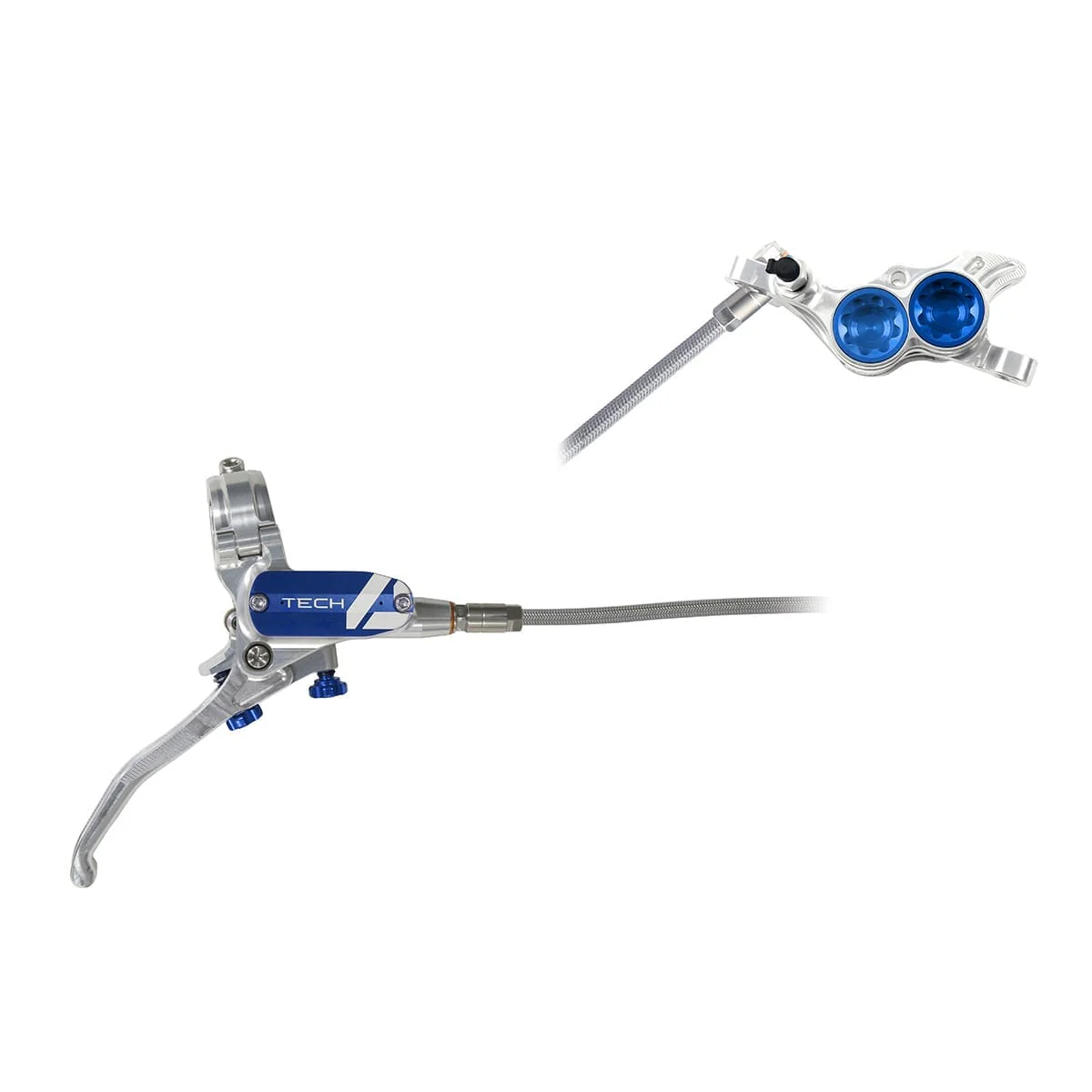 Frein Arrière HOPE TECH 4 E4 Durite Aviation Argent/bleu
