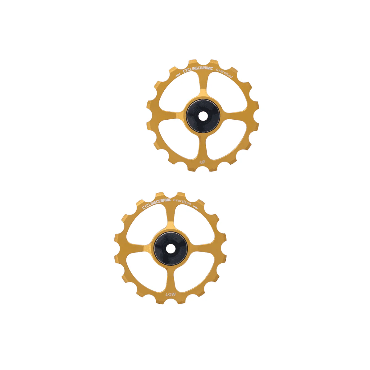 Galets de Dérailleur Arrière 10/11V CYCLINGCERAMIC OVERSIZE SHIMANO Aluminium Or