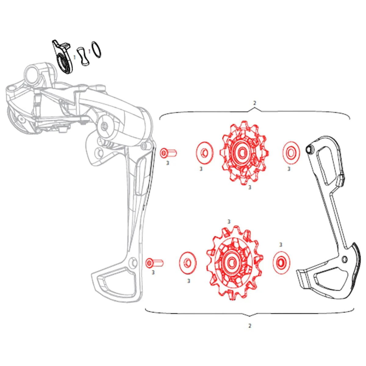 Galets de Dérailleur Arrière 12V SRAM GX (x2) - Image 2